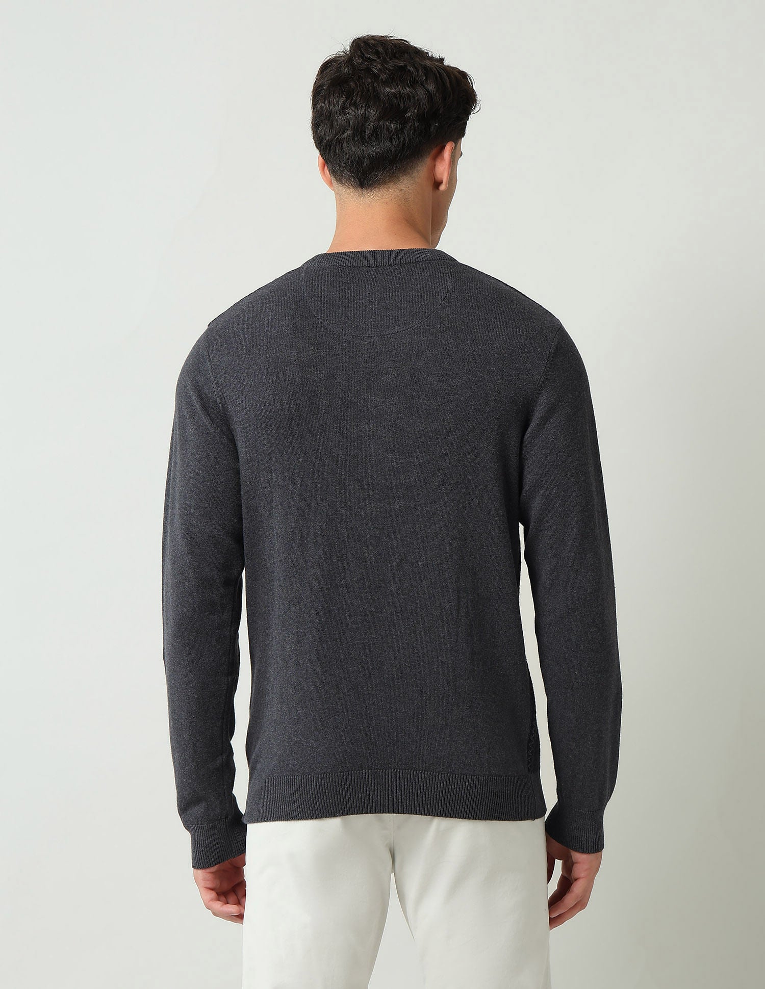 Styled-Edged Modern Slim Fit Textured Sweater