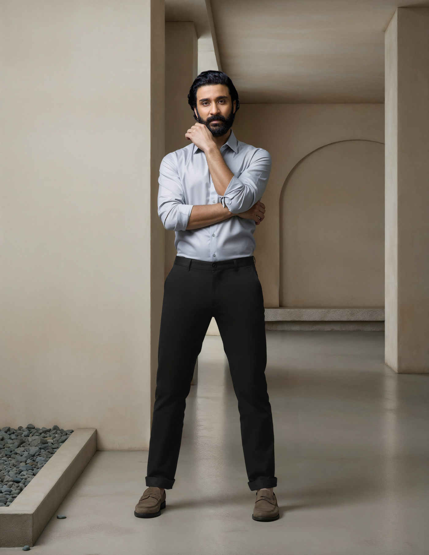 Luxe Grid Heathered Dobby Casual Chinos