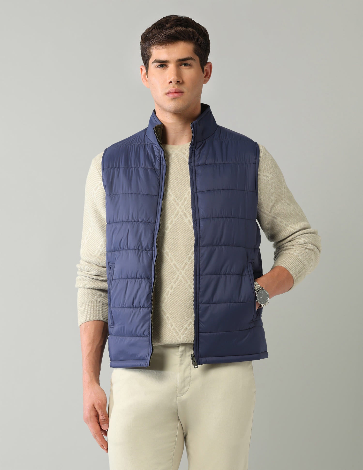 Solid Regular Fit Puffer Jacket