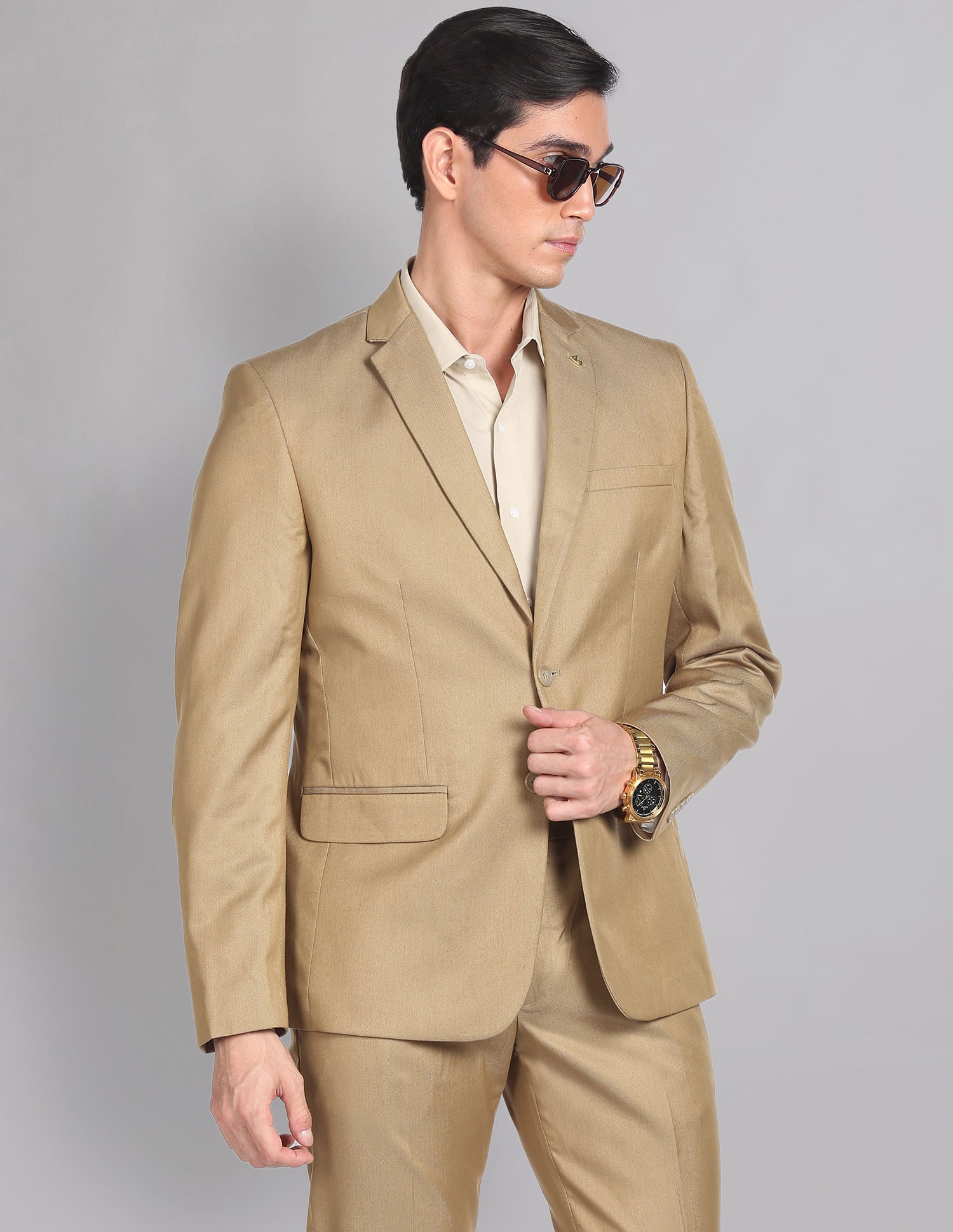 Office Capsule Tailored Regular Fit Solid Two Piece Suit