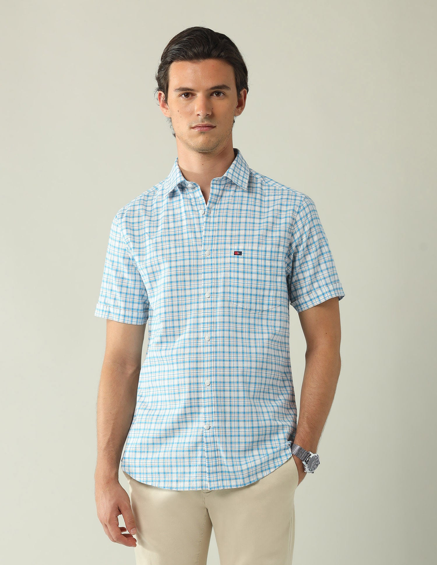 City Chronicles Modern Slim Fit Tartan Checked Shirt