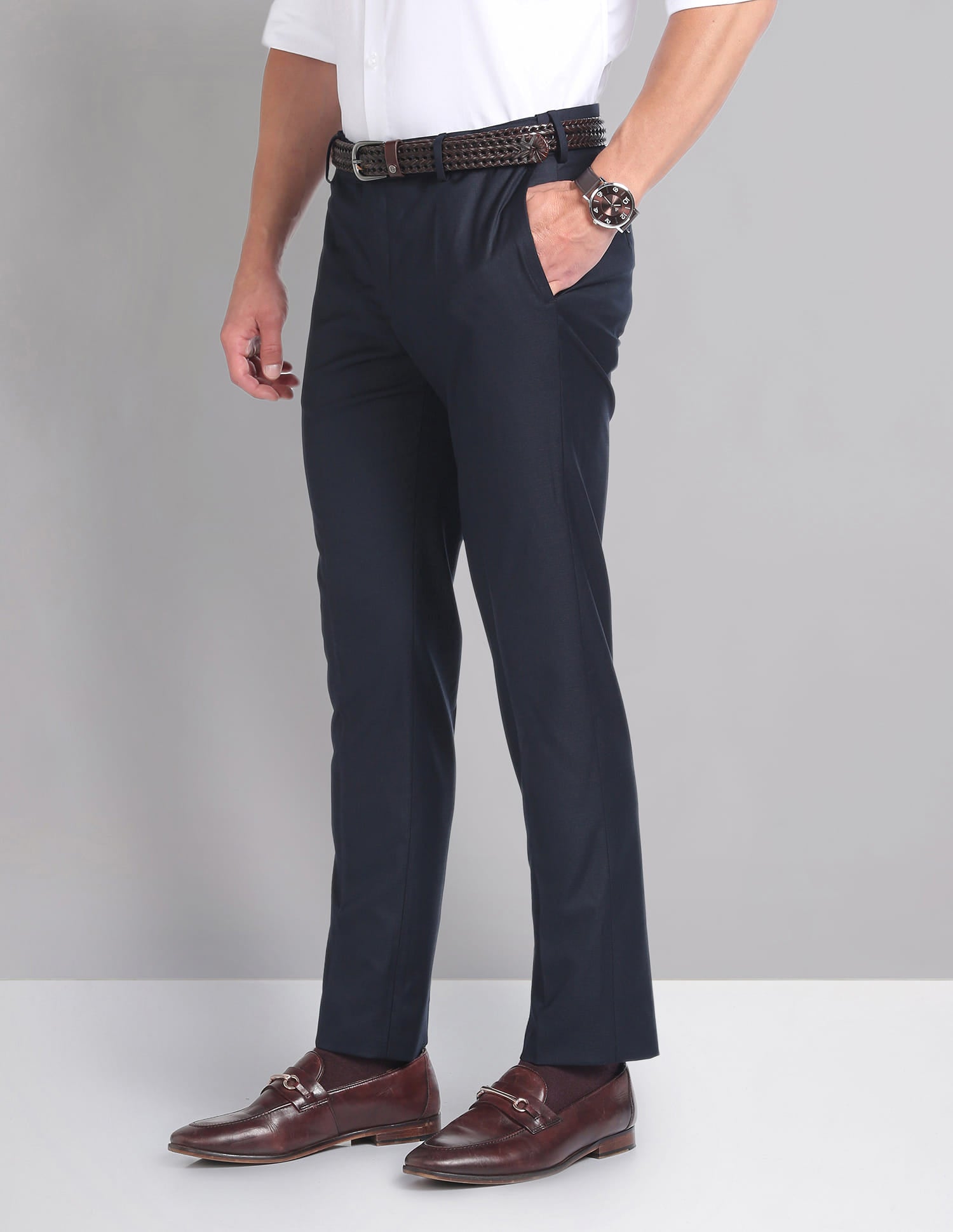 Work Essential Outline Check Smart Flex Trousers