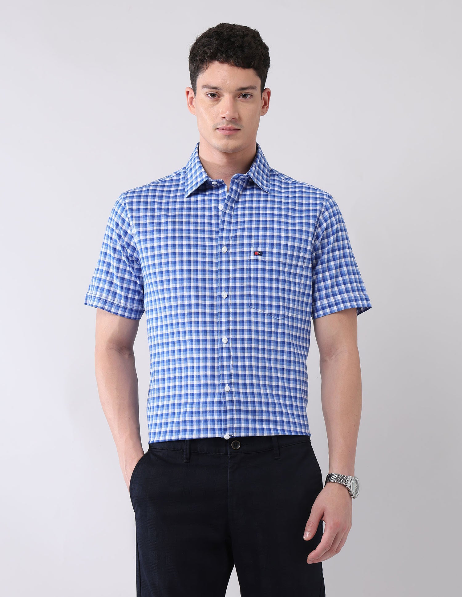 City Chronicles Modern Slim Fit Tartan Checked Shirt