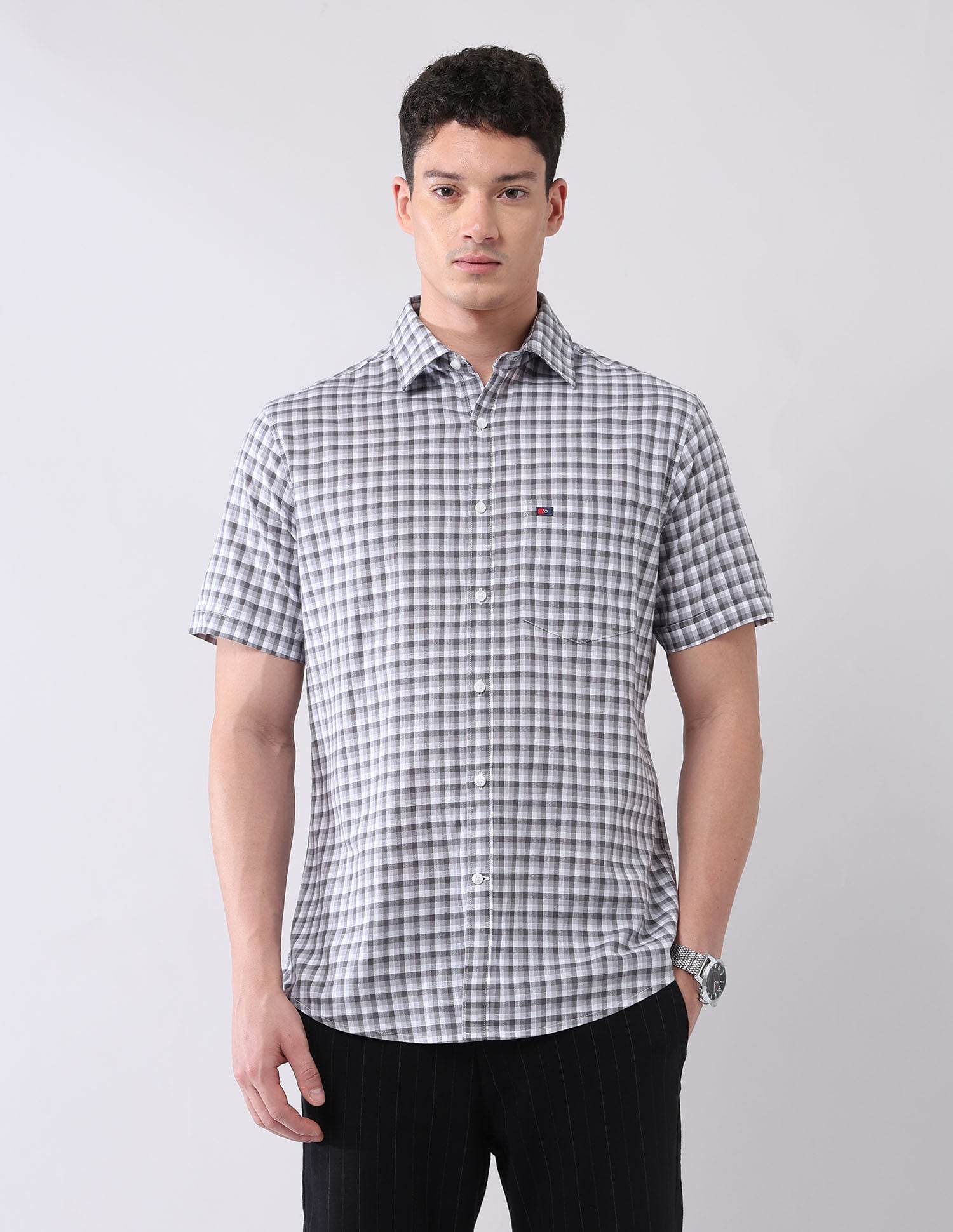 City Chronicles Modern Slim Fit Tartan Checked Shirt