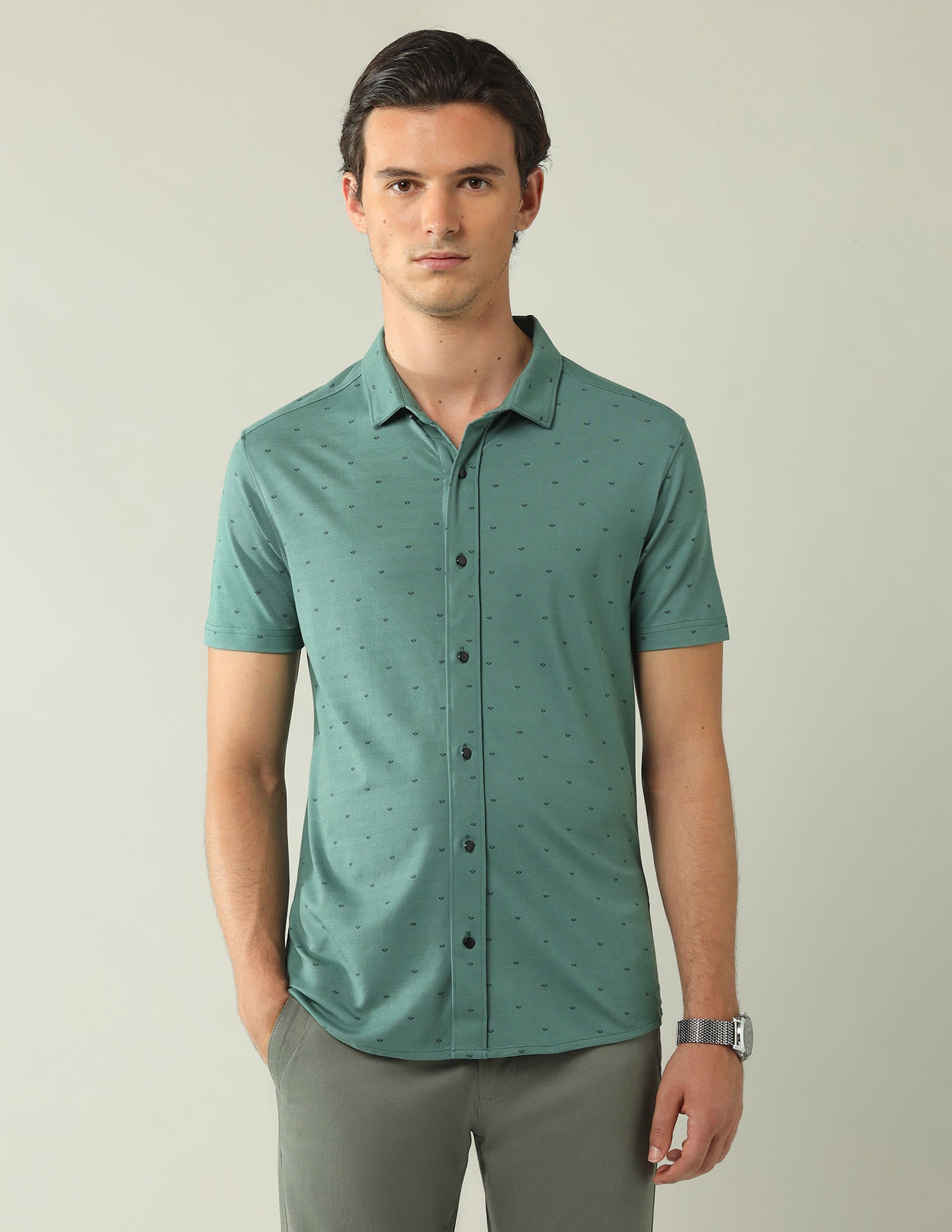 Regular Slim Fit All-Over Printed Shirt