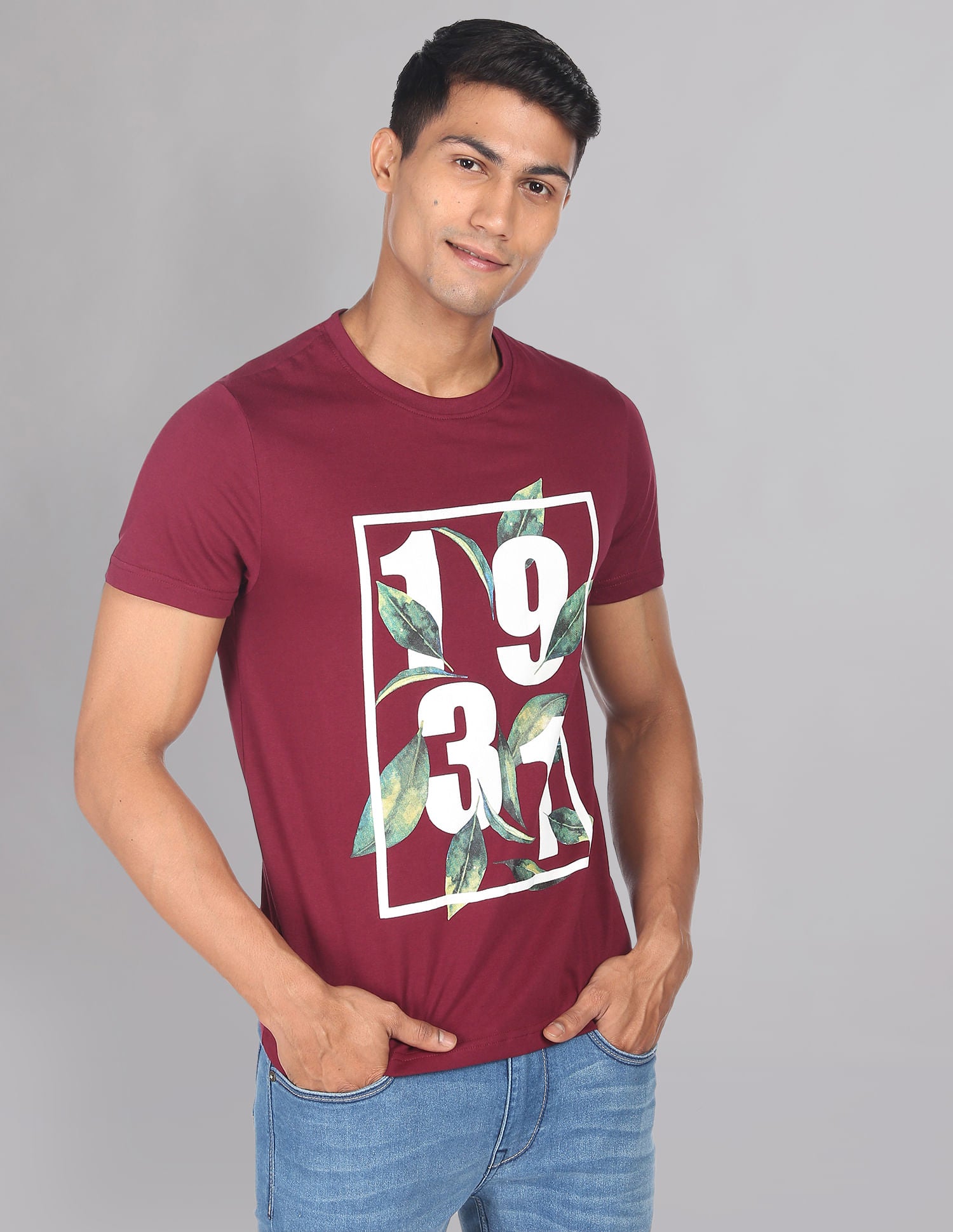 Art-Coded Graphic Print Cotton T-Shirt