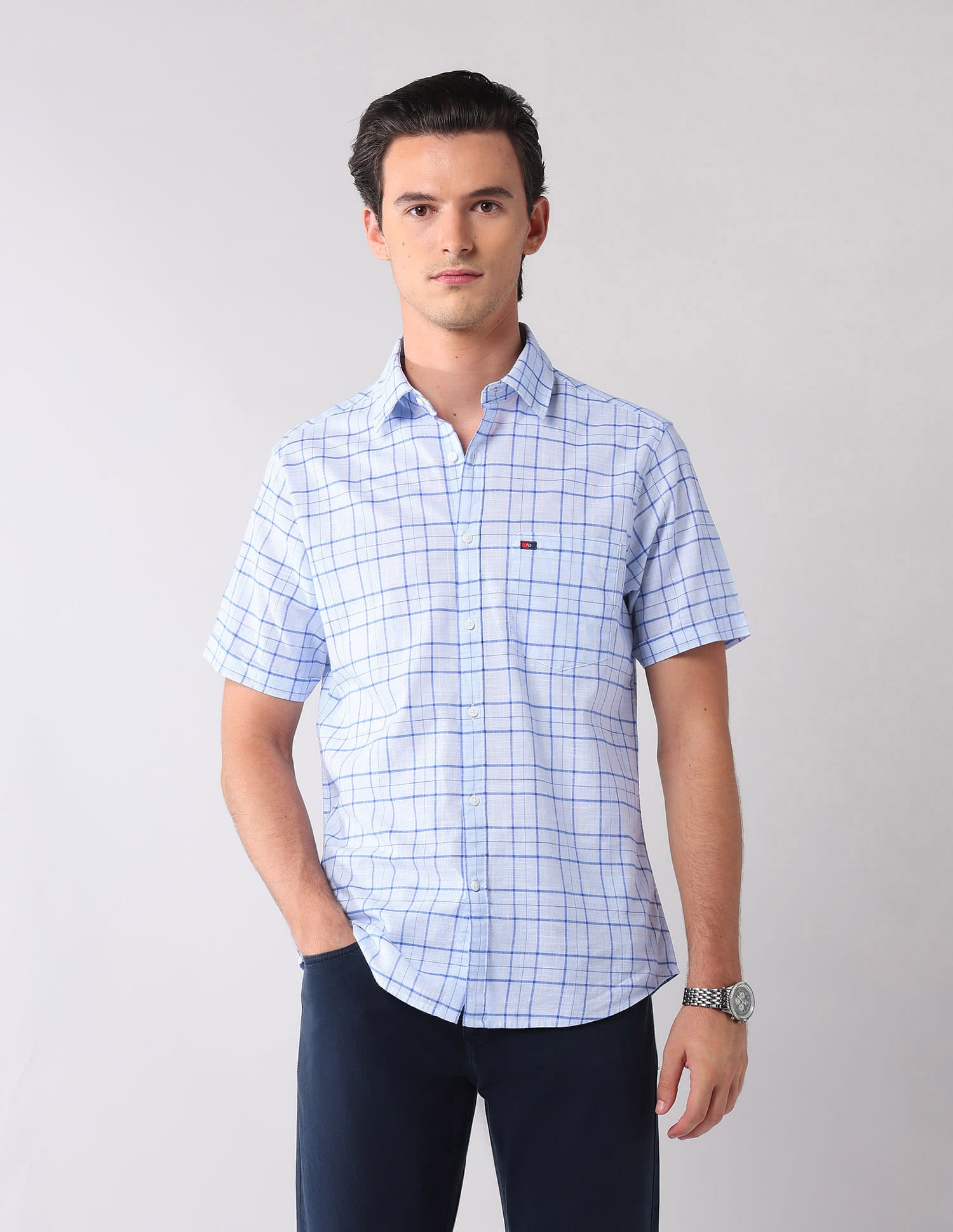 City Chronicles Modern Slim Fit Tartan Checked Shirt