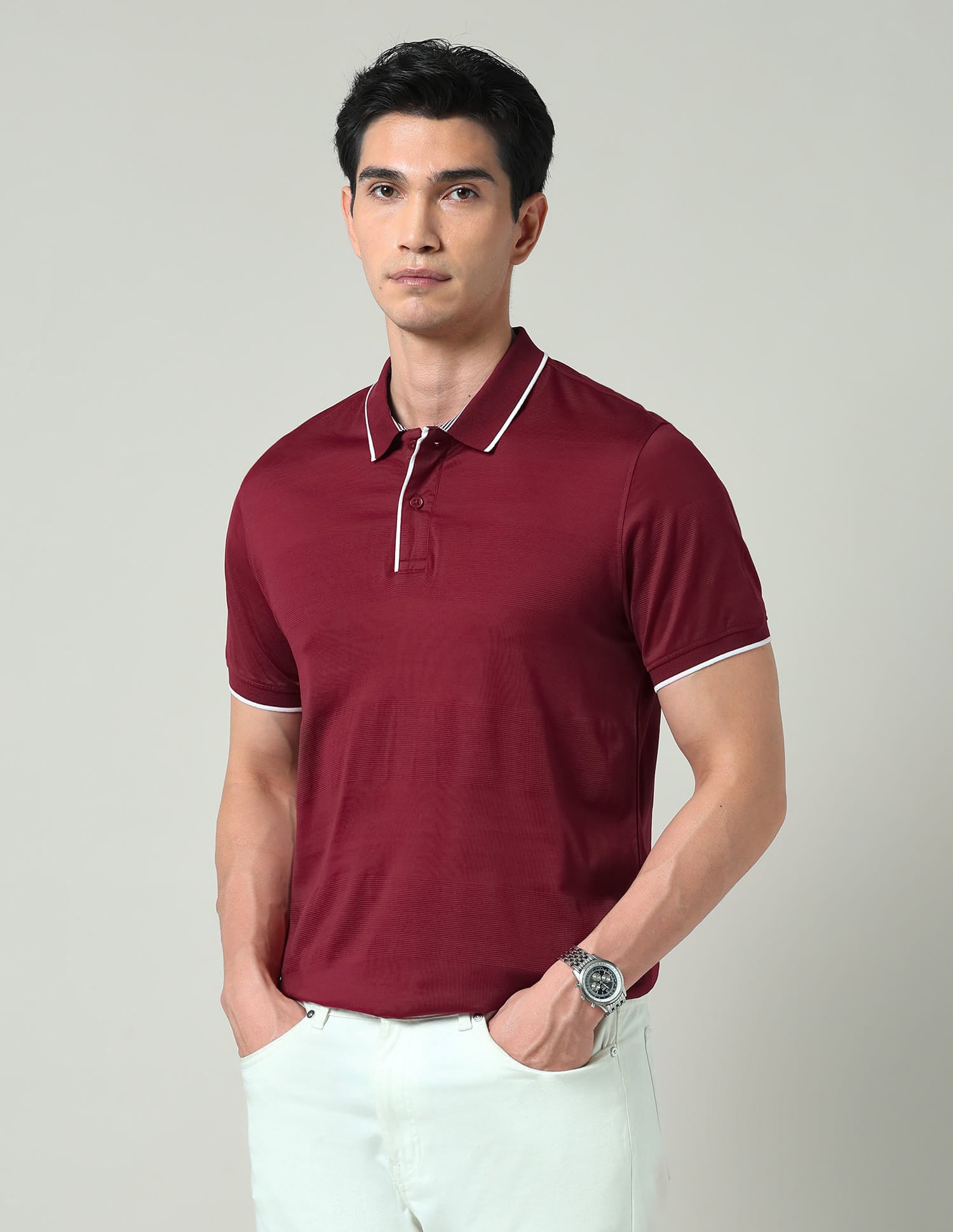 Regular Solid Slim Fit Polo Shirt
