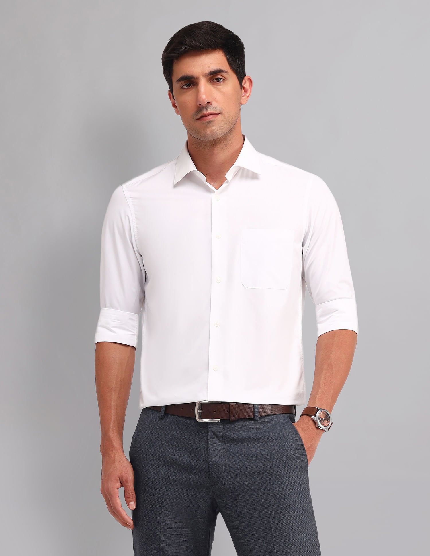 Modern Regular Fit Solid Twill Shirt