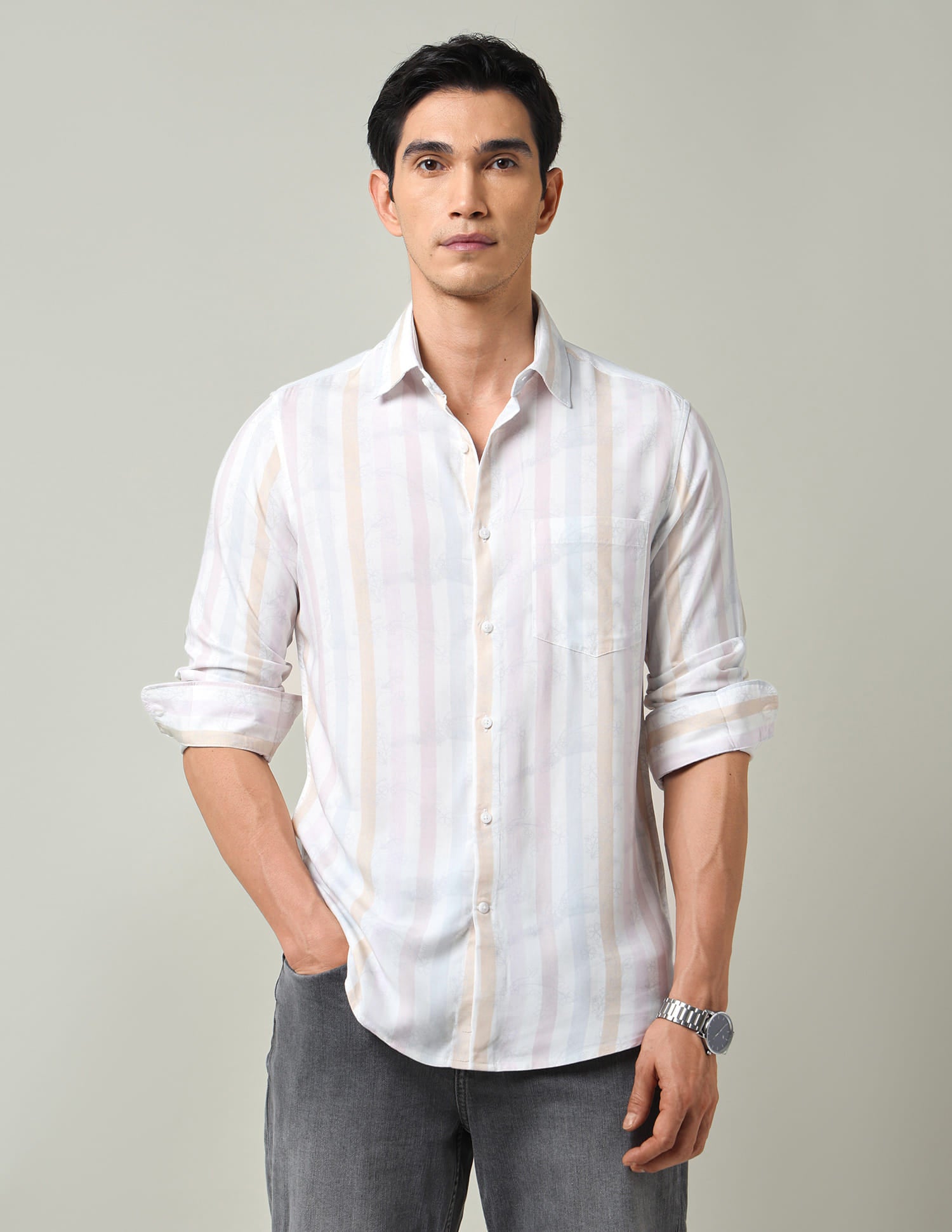 Vertical Striped Slim Fit Shirt
