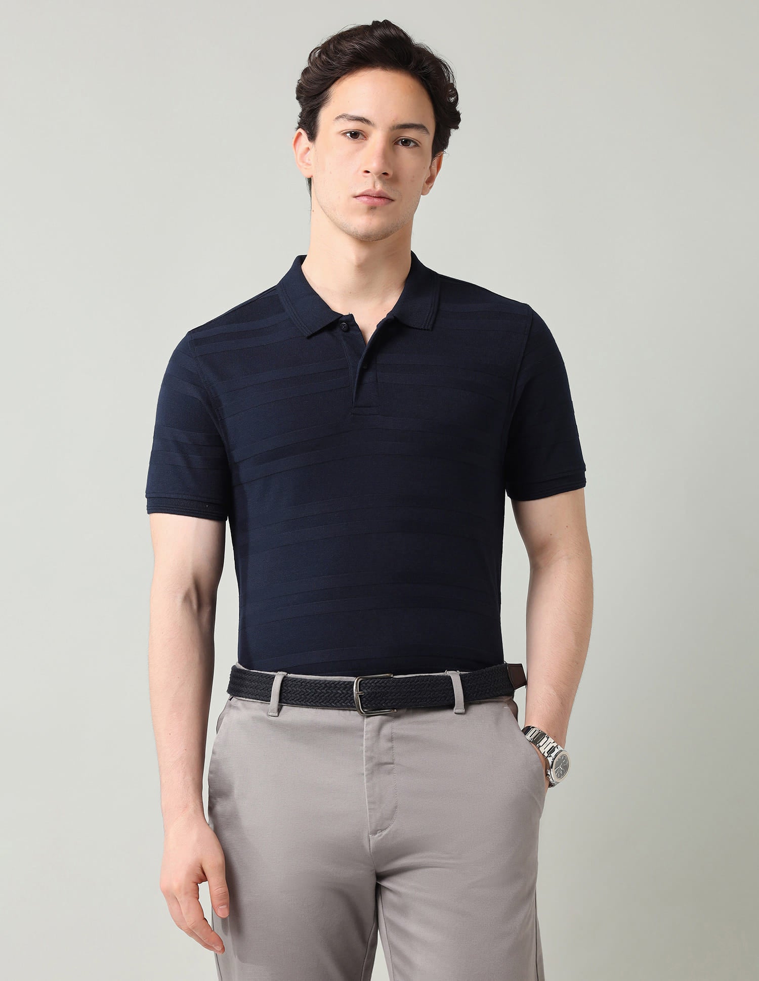 Horizontal Striped Regular Fit Polo Shirt