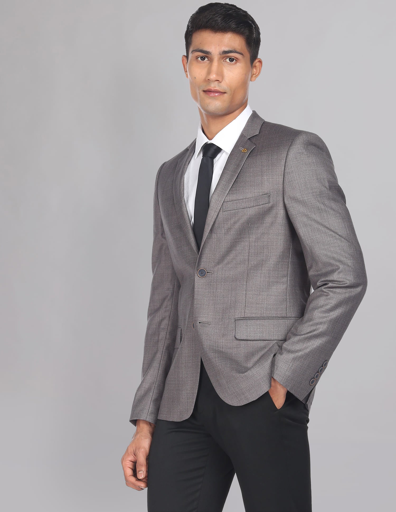 Regular Fit Heathered Twill Blazer