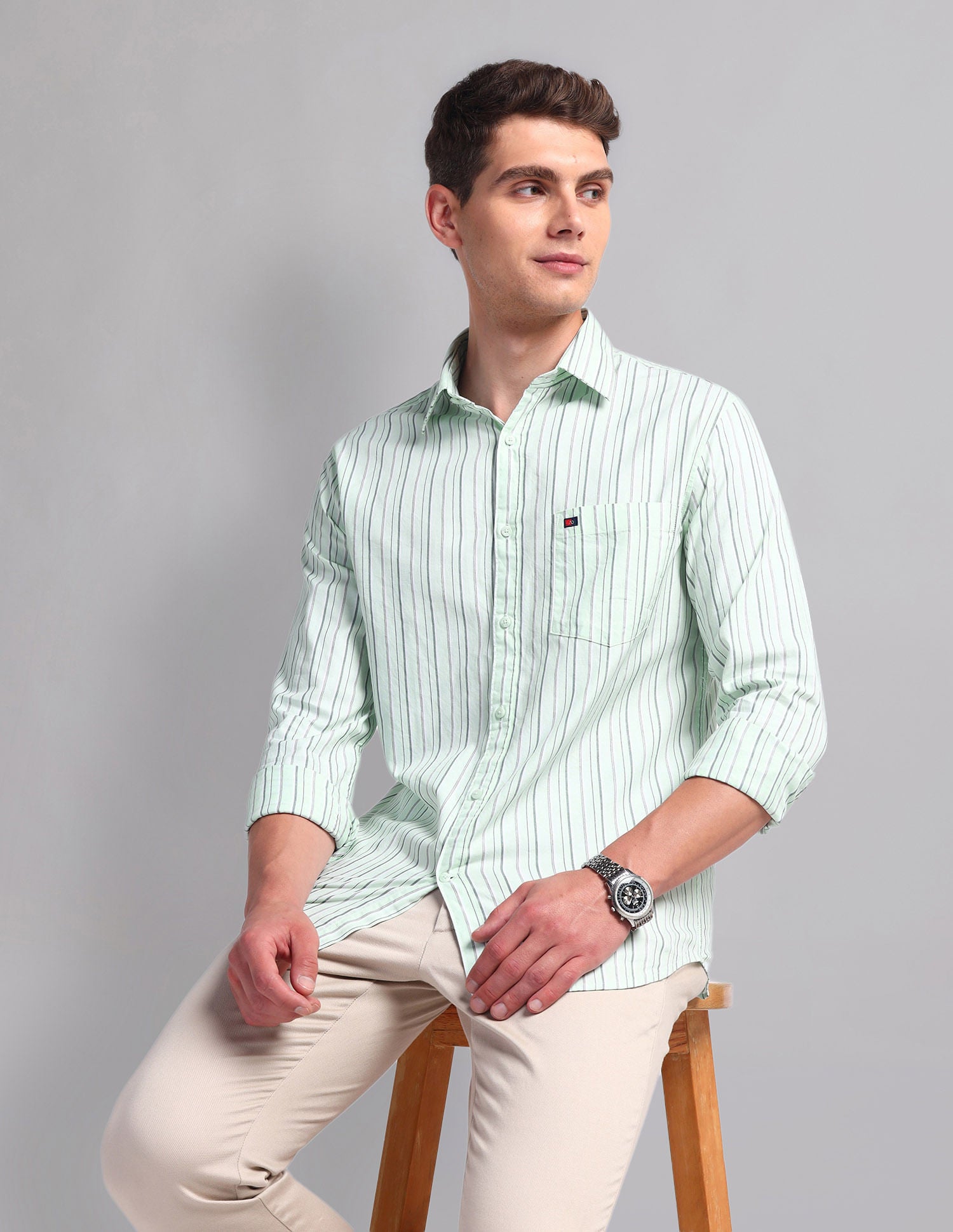 Urban Adventure Vertical Striped Cotton Shirt