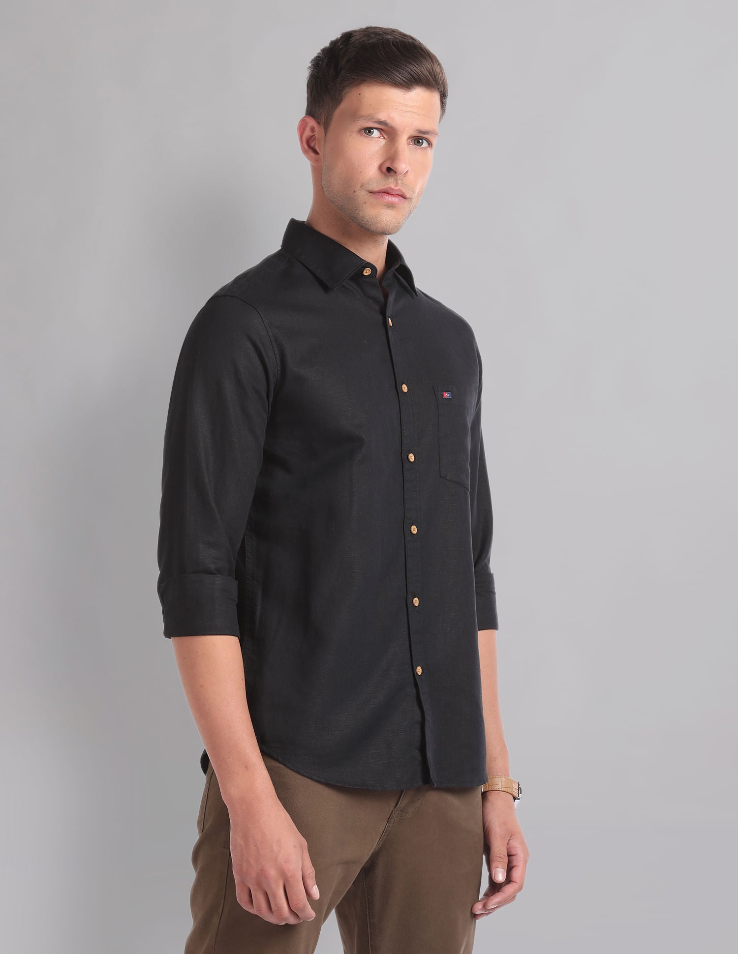 Timeless Essential Cotton Linen Slim Summer Shirt