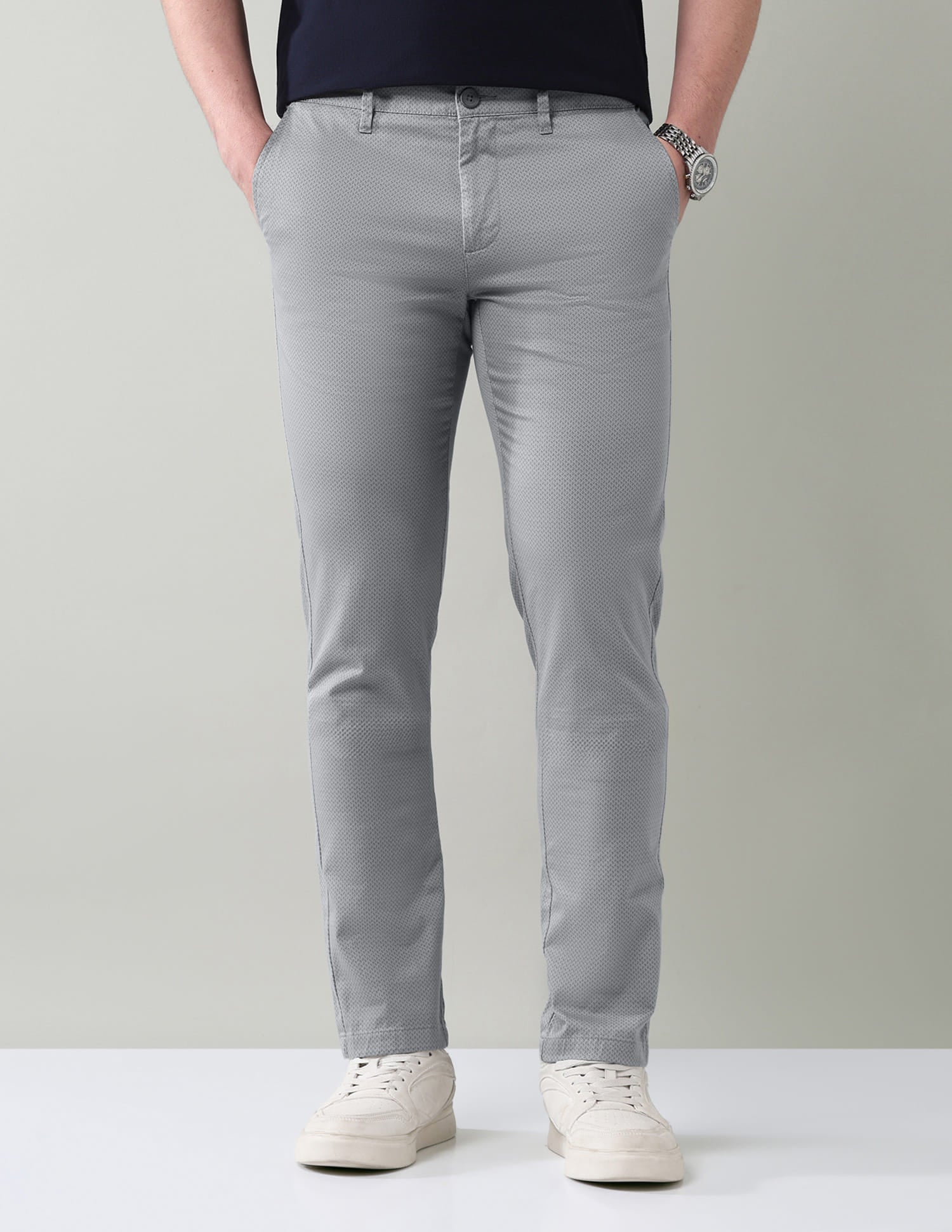 Geometric Printed Slim Fit Trousers