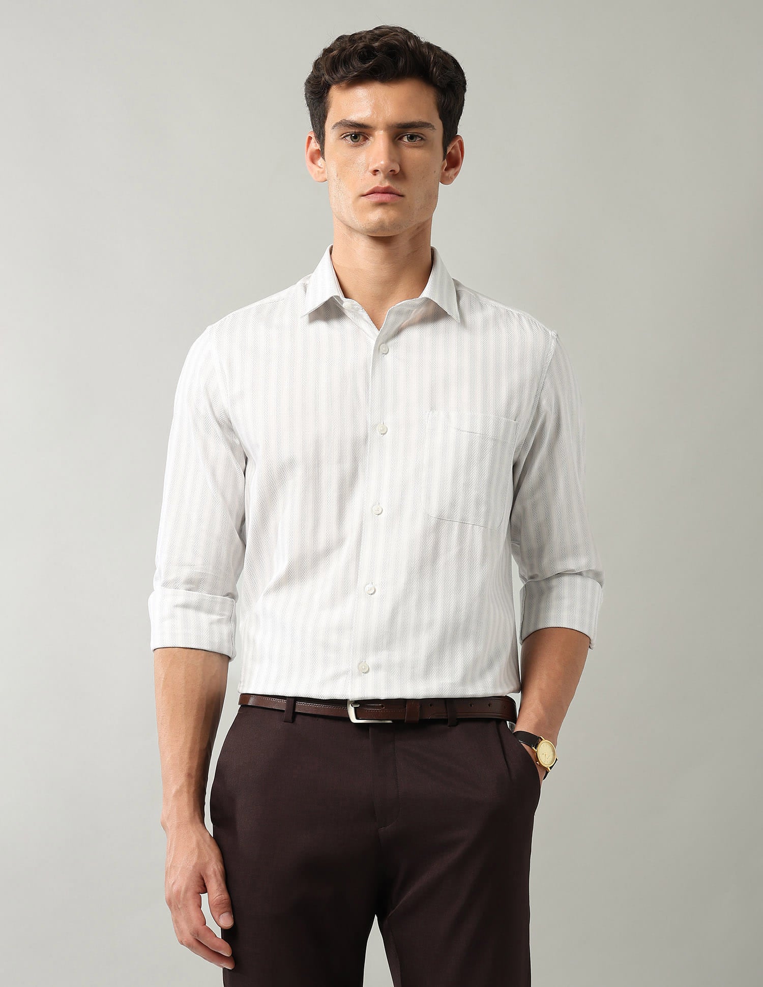 Style Vault Vertical Striped Regular Fit Shirt