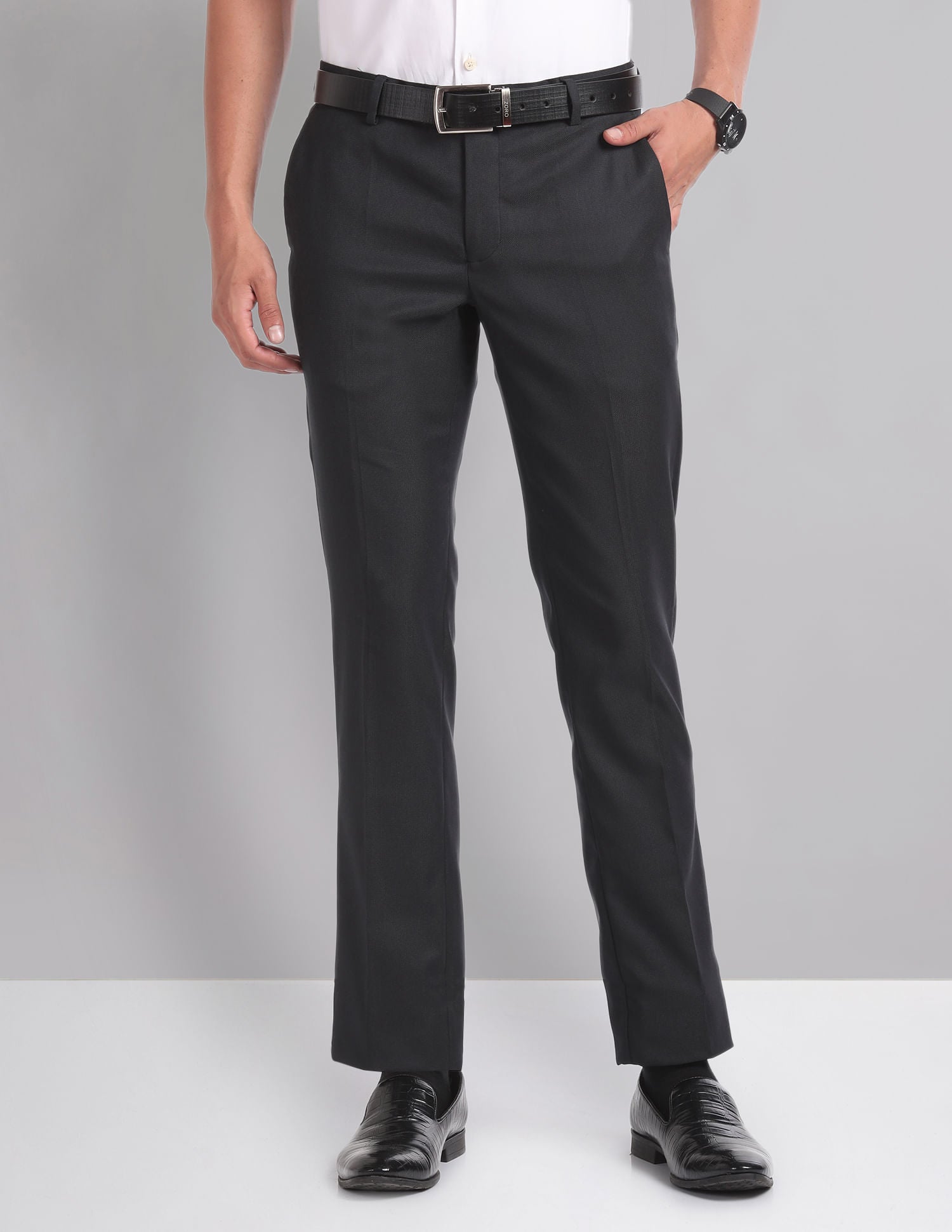 Classic Slim Fit Dobby Formal Trousers