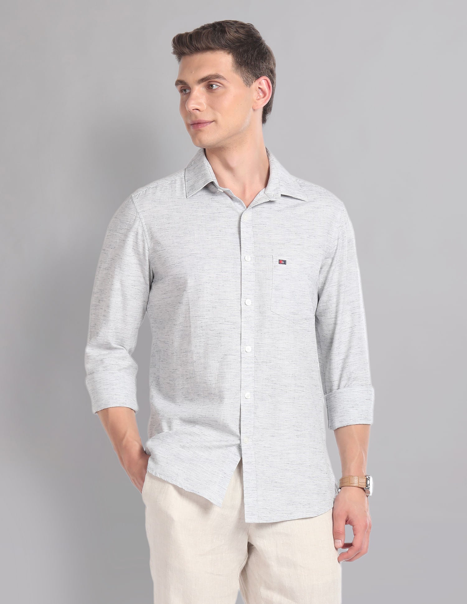 Urban Drift Modern Slim Fit Heathered Summer Shirt
