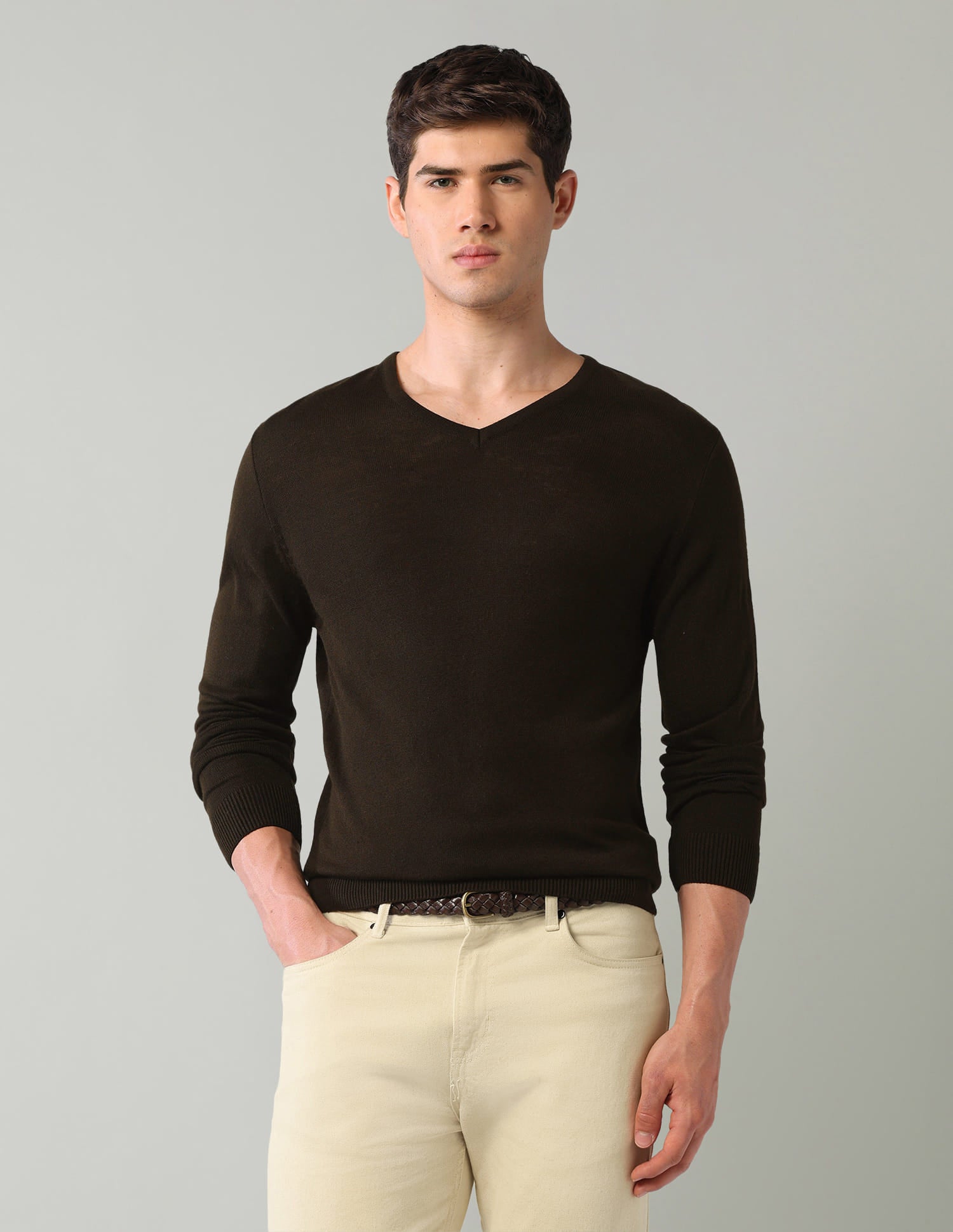 Solid Mens Sweater