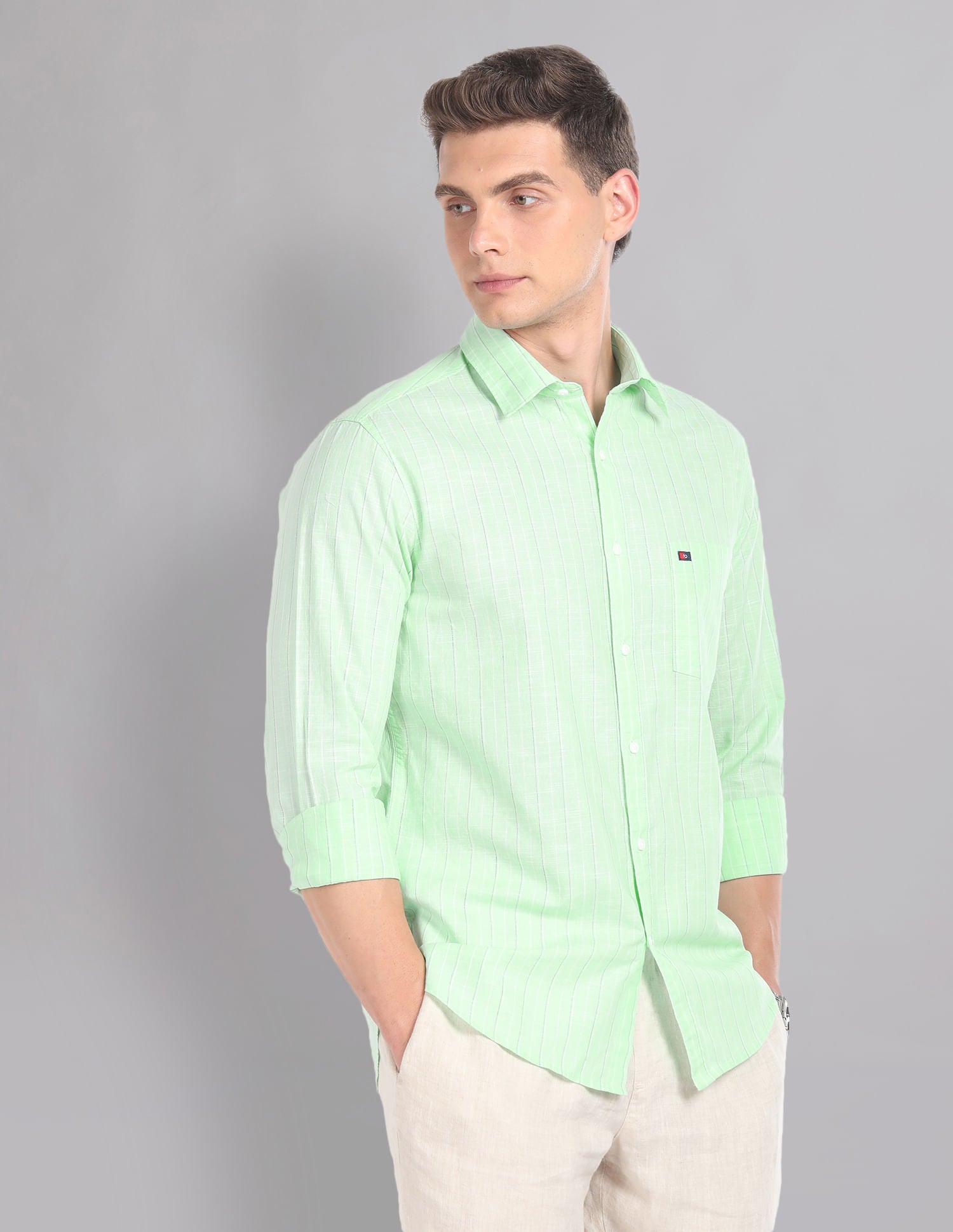 Regular & Vertical Stripe Pure Cotton Summer Shirt