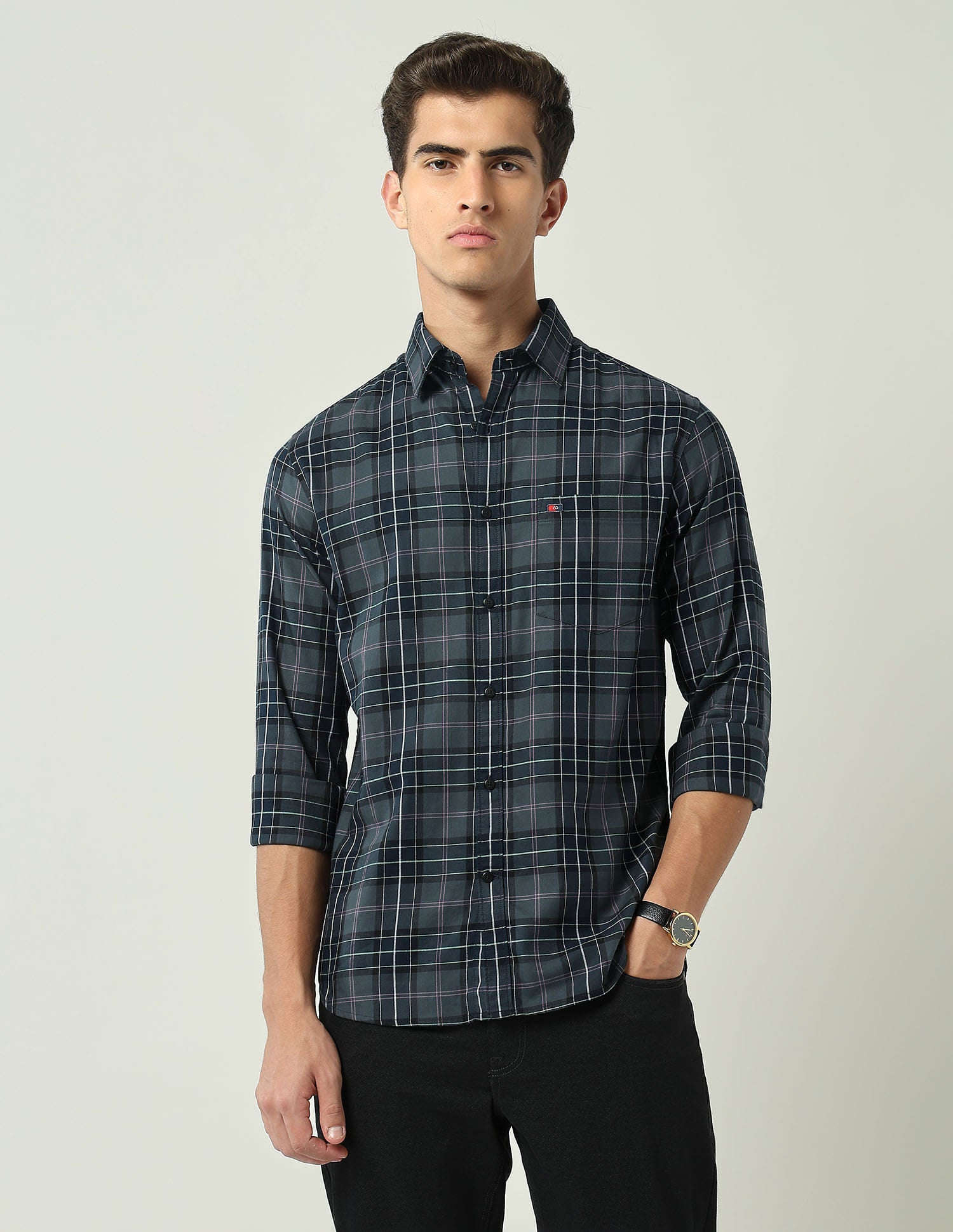 Power Plaid Checked Dobby Shirt