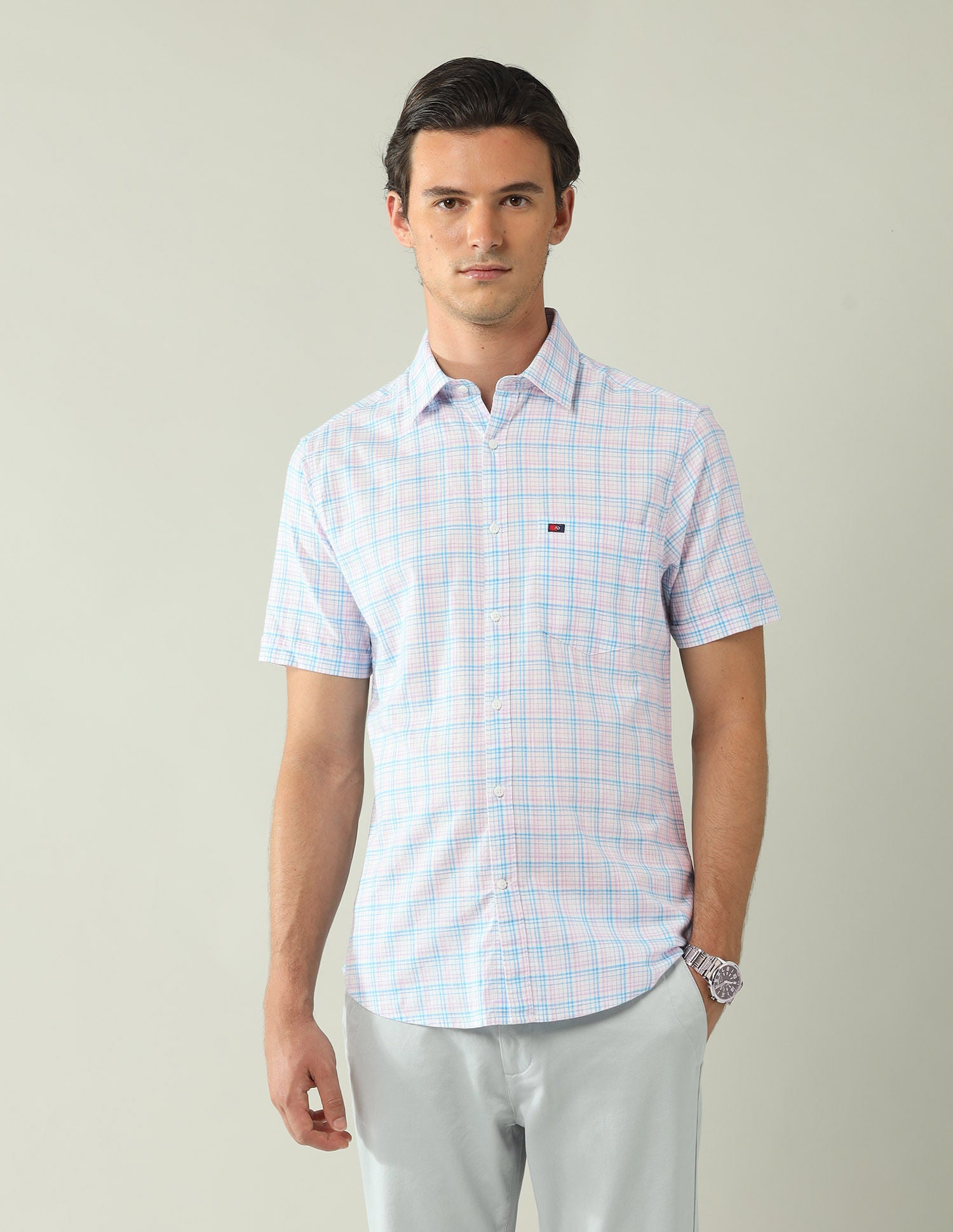 City Chronicles Modern Slim Fit Tartan Checked Shirt