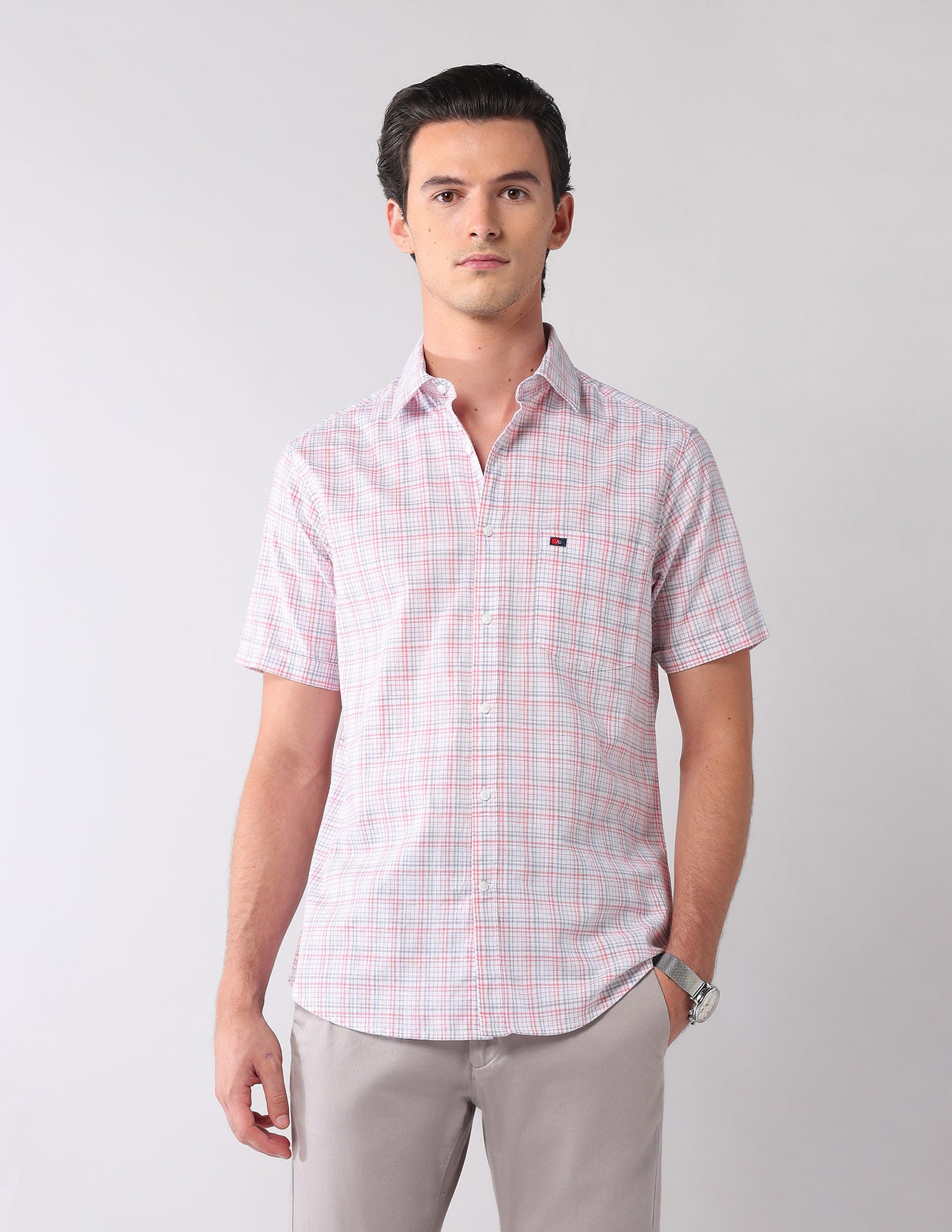 City Chronicles Modern Slim Fit Tartan Checked Shirt