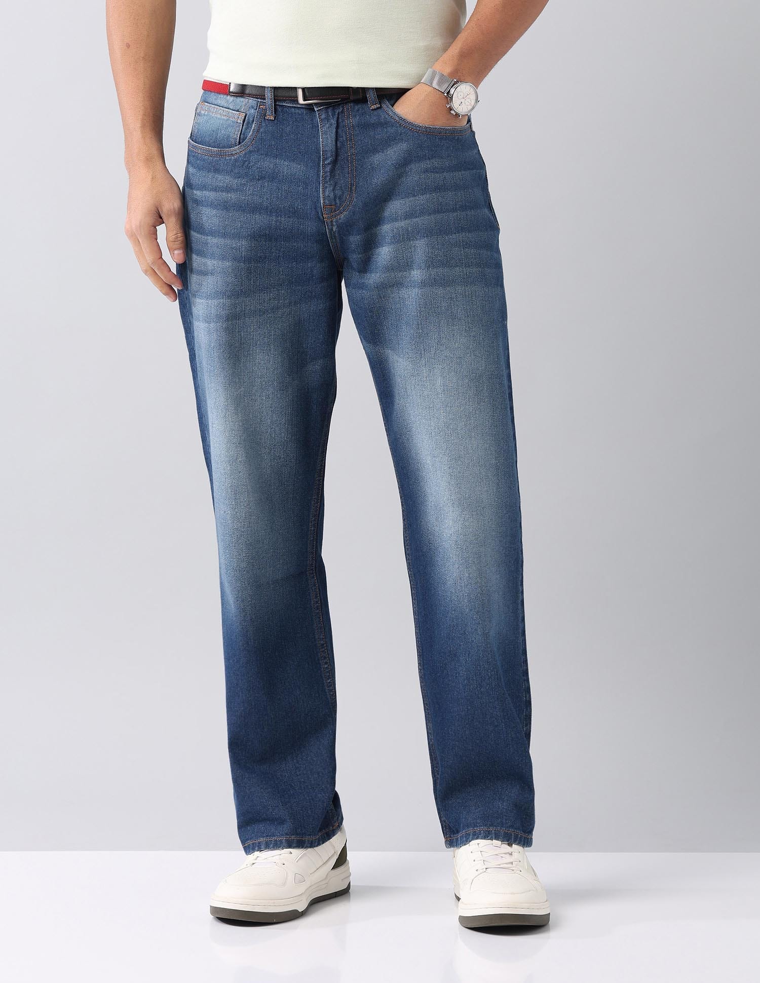 Baggy Fit Mid Rise Jeans