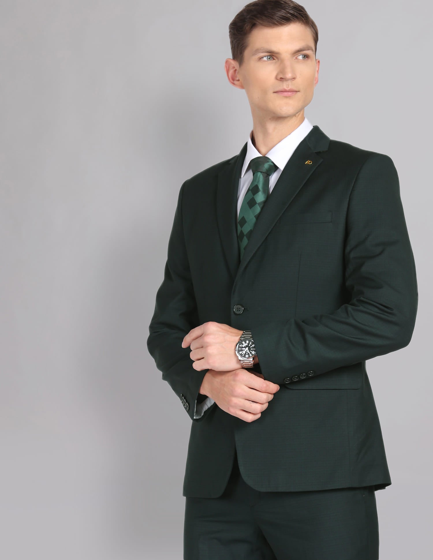 Tailored Regular Fit Checked Two Piece Suit