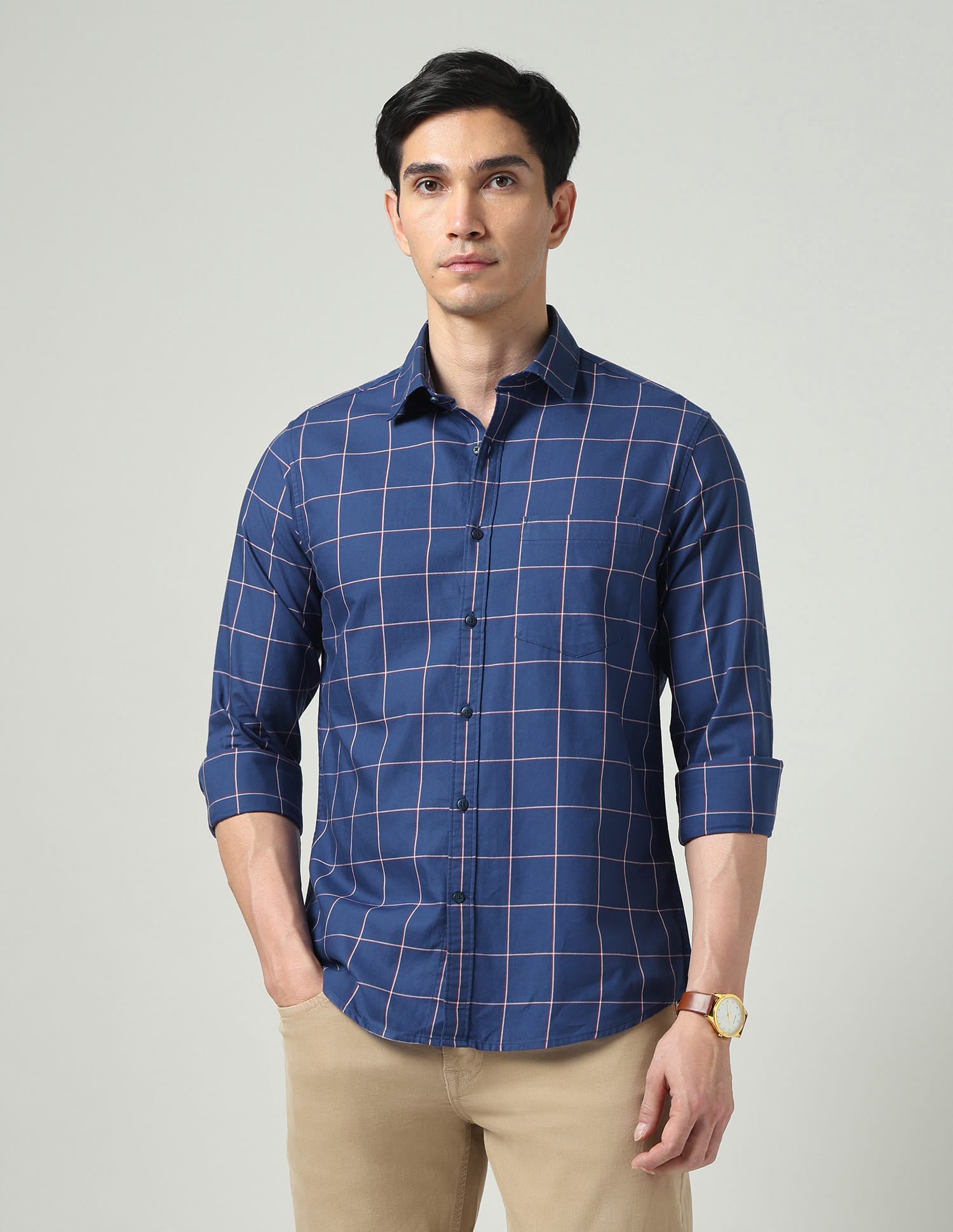 Abstract Subtle-Print Twill Shirt