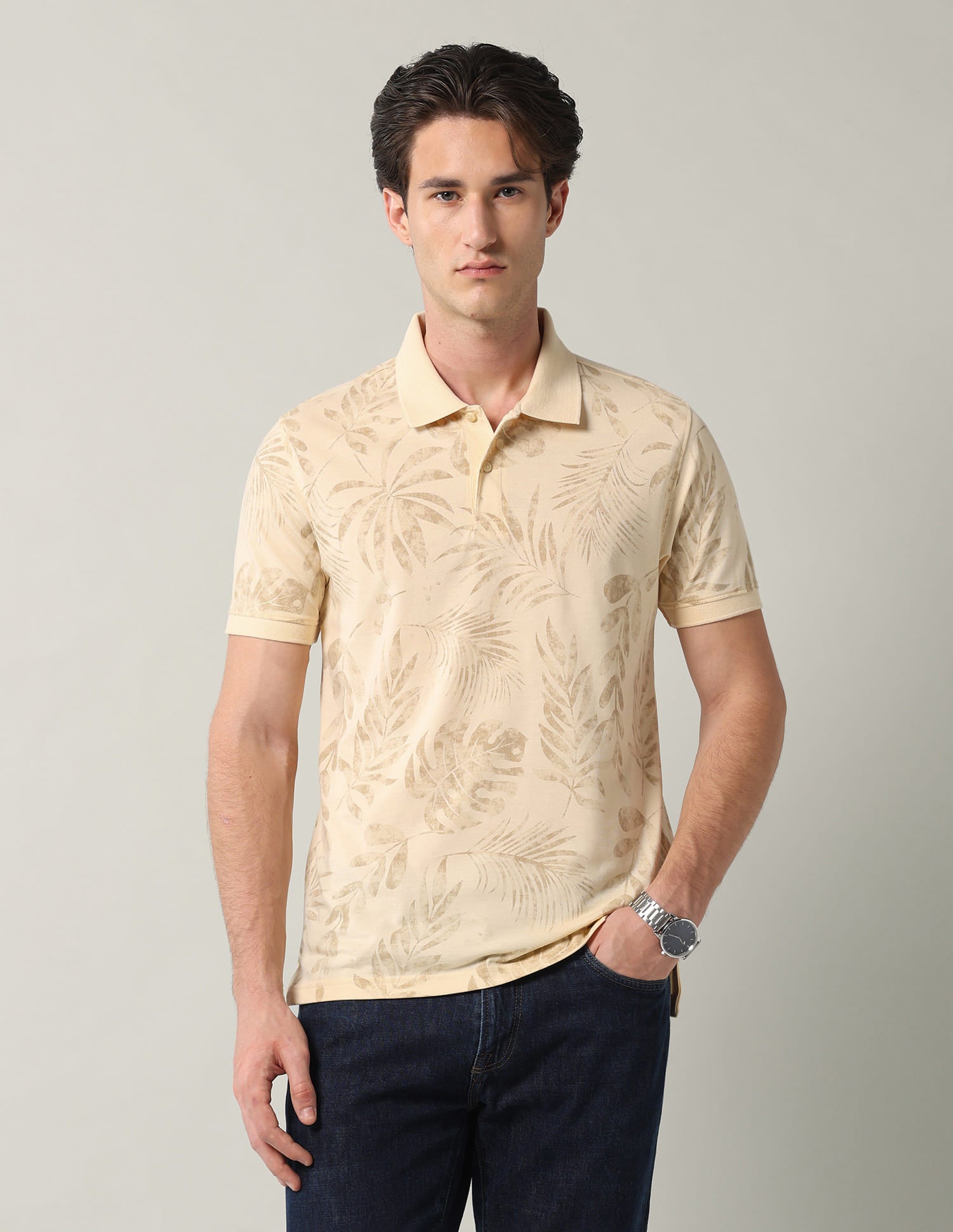 Tropical Printed Polo Shirt