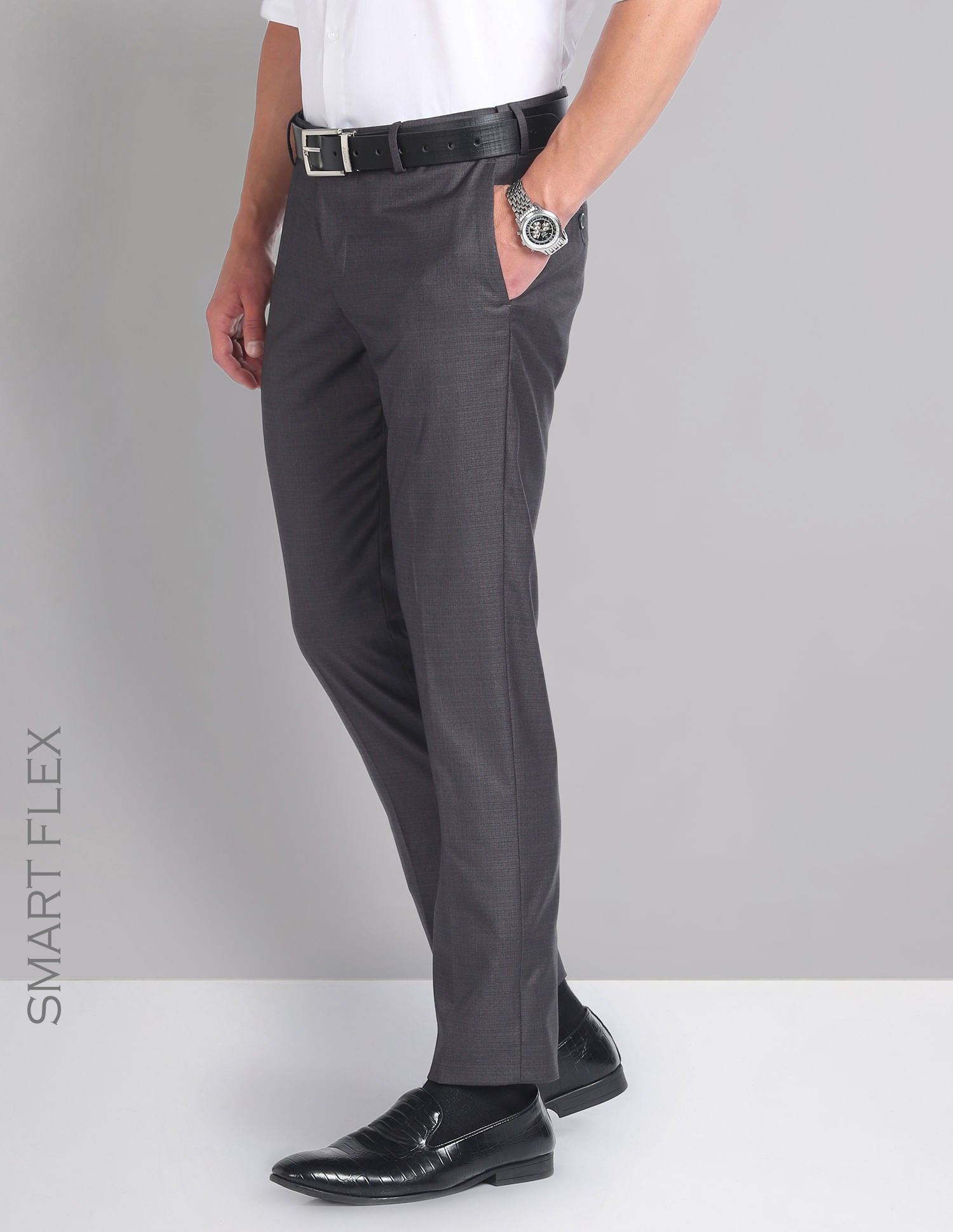 Work Essential Outline Check Smart Flex Trousers