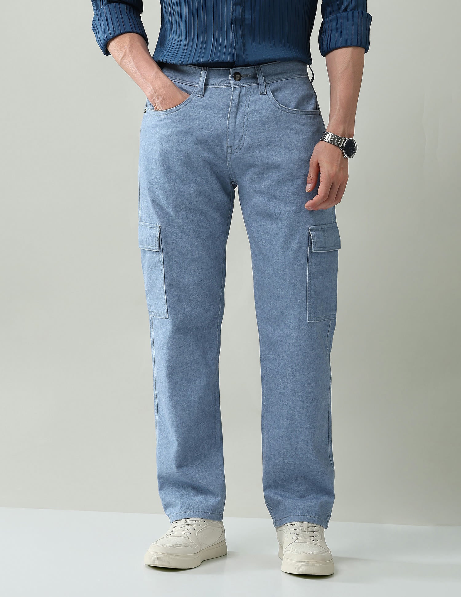 Textured Comfort Fit Cargos