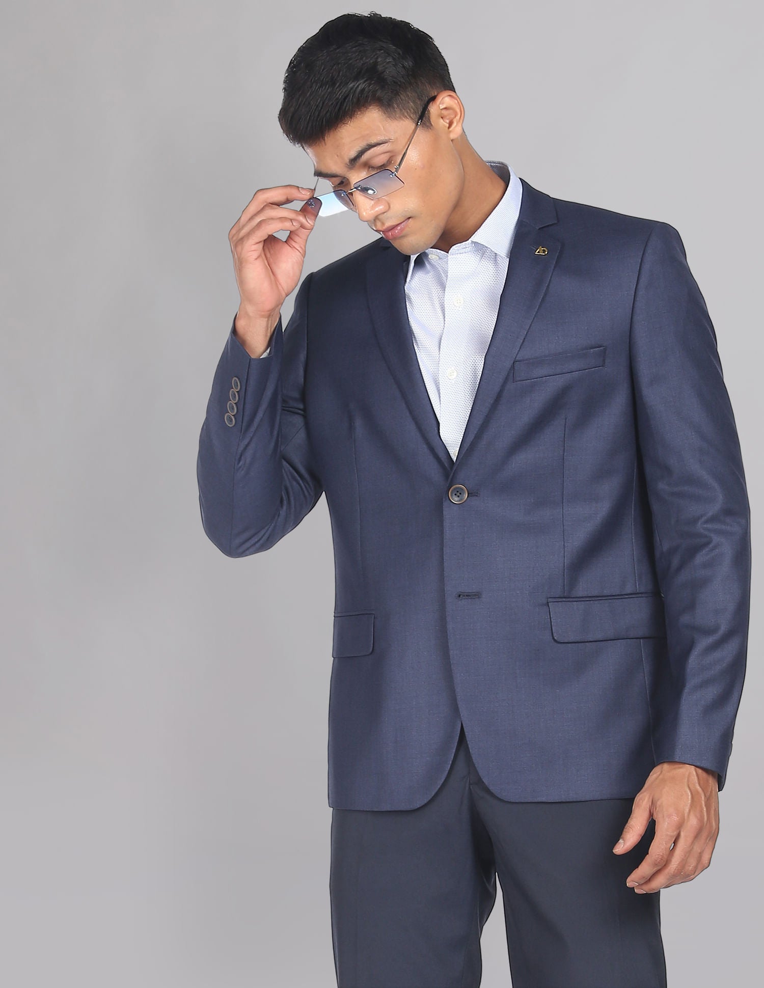 Classic Regular Fit Solid Twill Blazer
