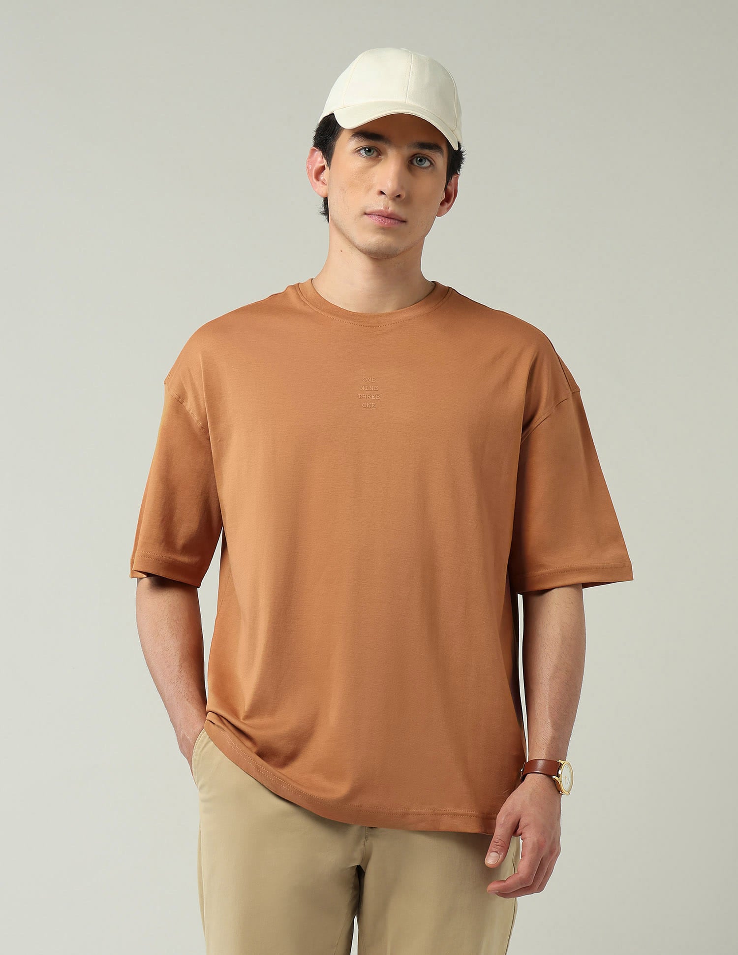 Street-Style Oversized Fit Solid T-Shirt