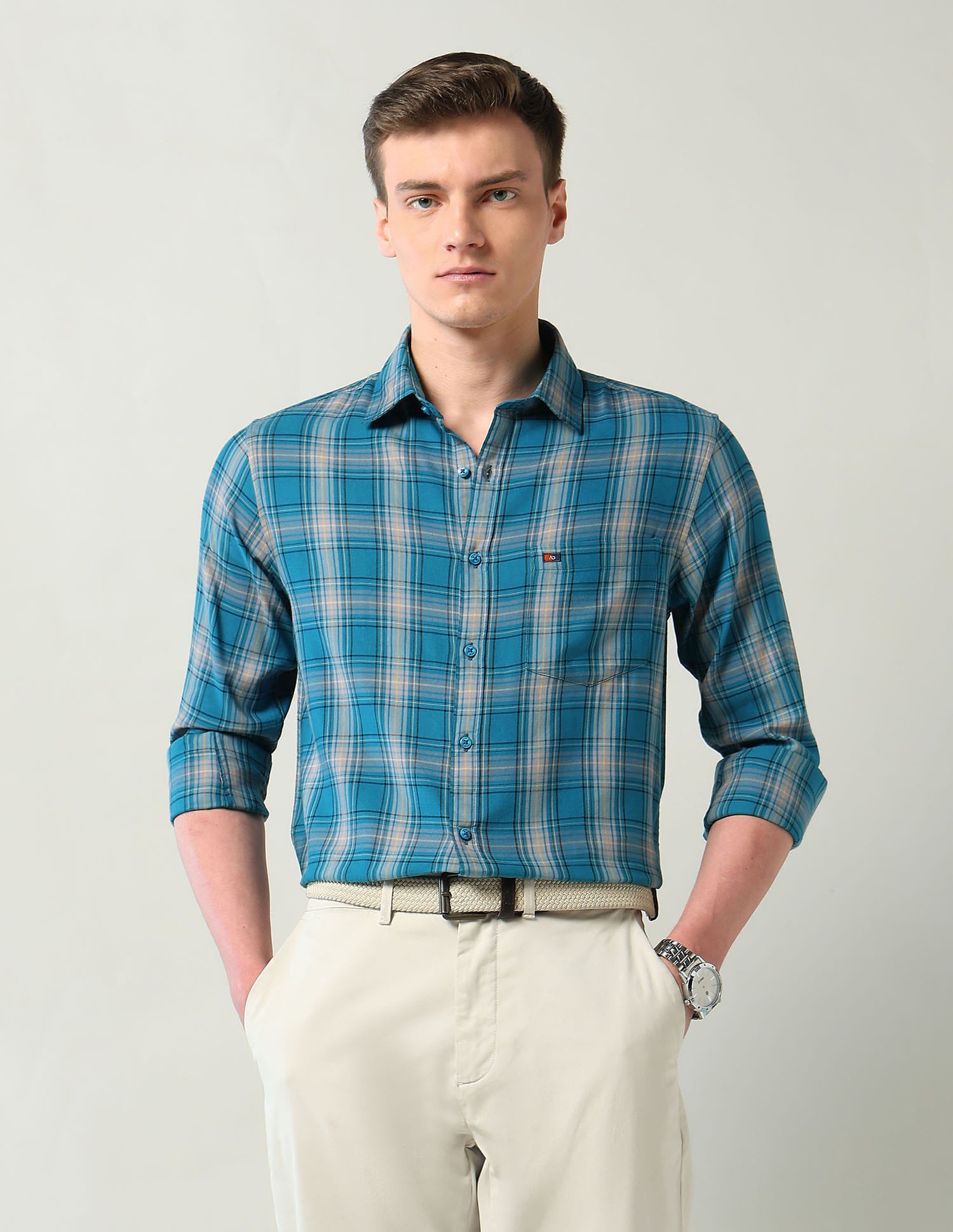 Modern Slim Fit Checked Shirt