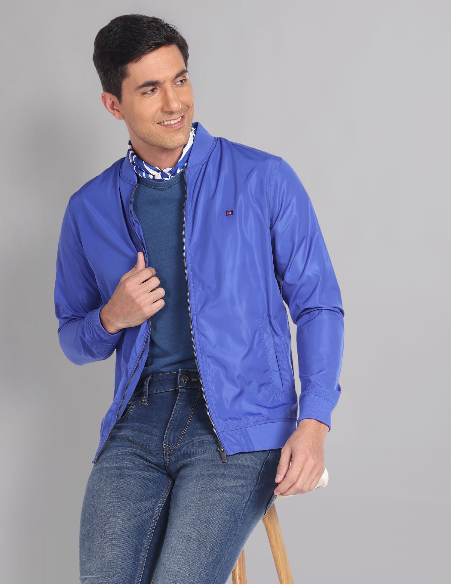 Travel Friendly Solid Foldable Bomber Jacket