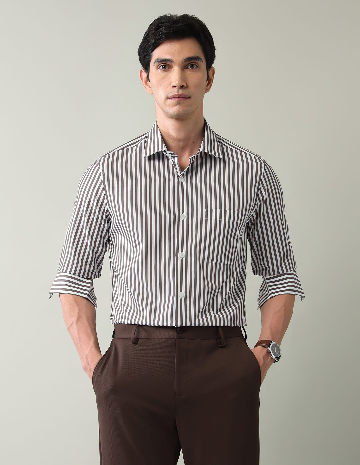 Power Pulse Vertical Striped Regular Fit Shirt