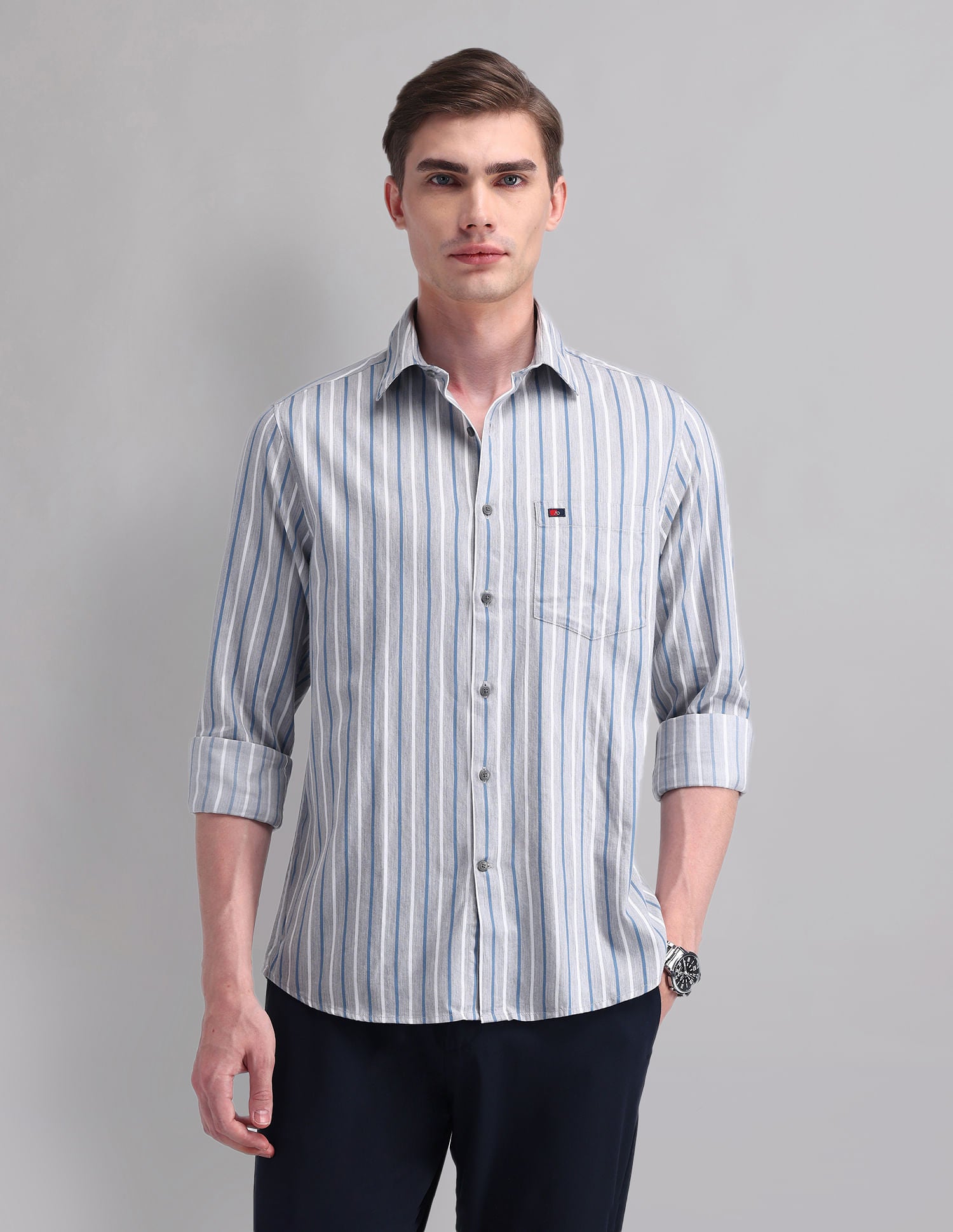 Stylish Modern Slim Fit Striped Shirt