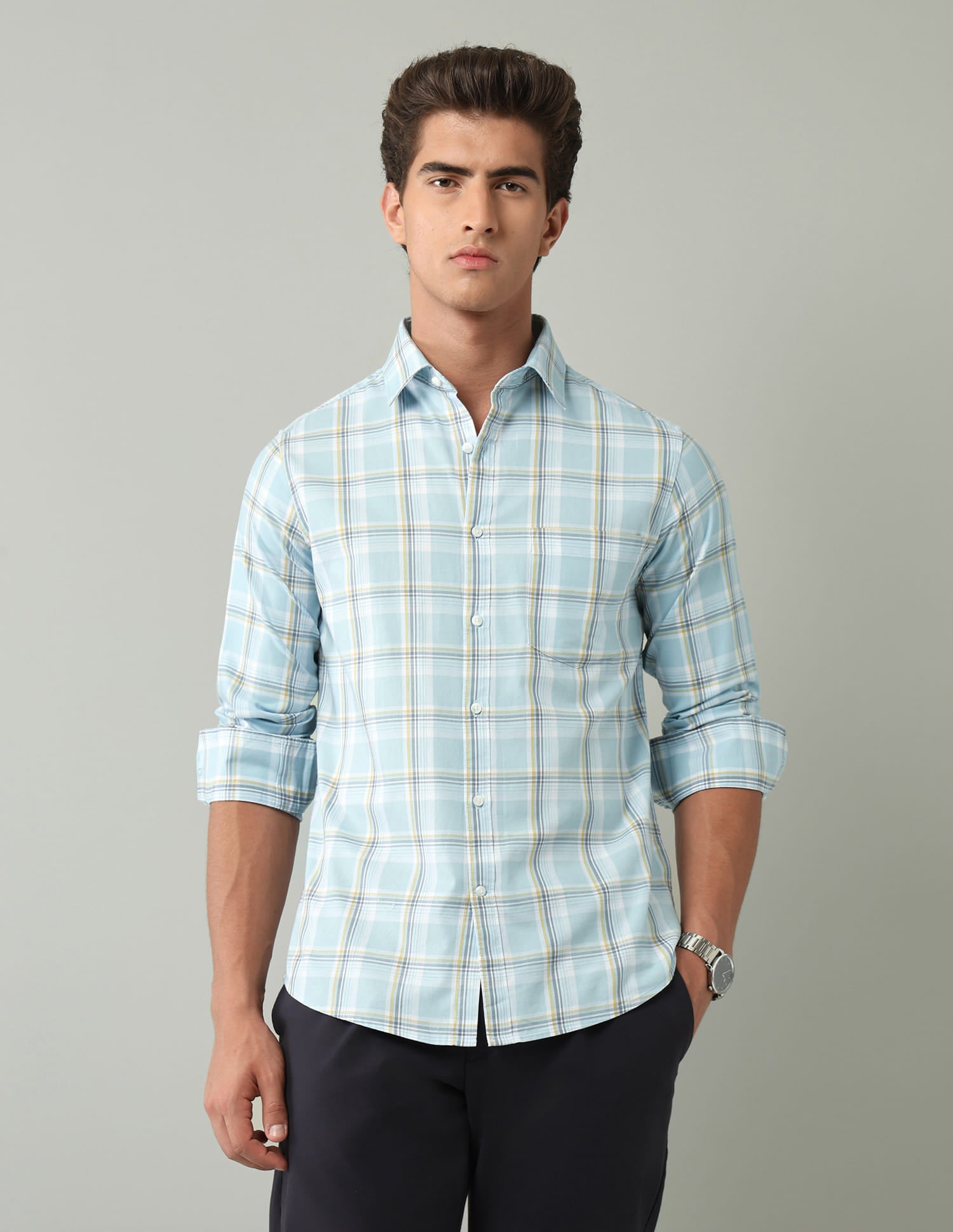 Plaid Checked Modern Slim Fit Shirt