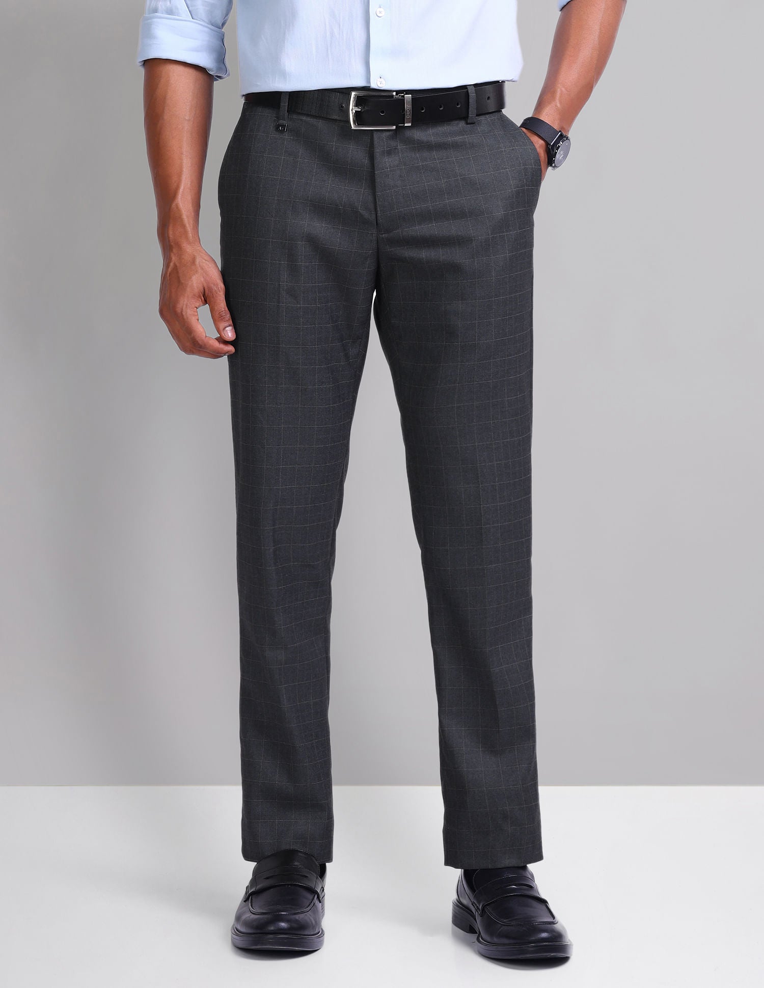Office Pulse Smart Flex Checked Trousers