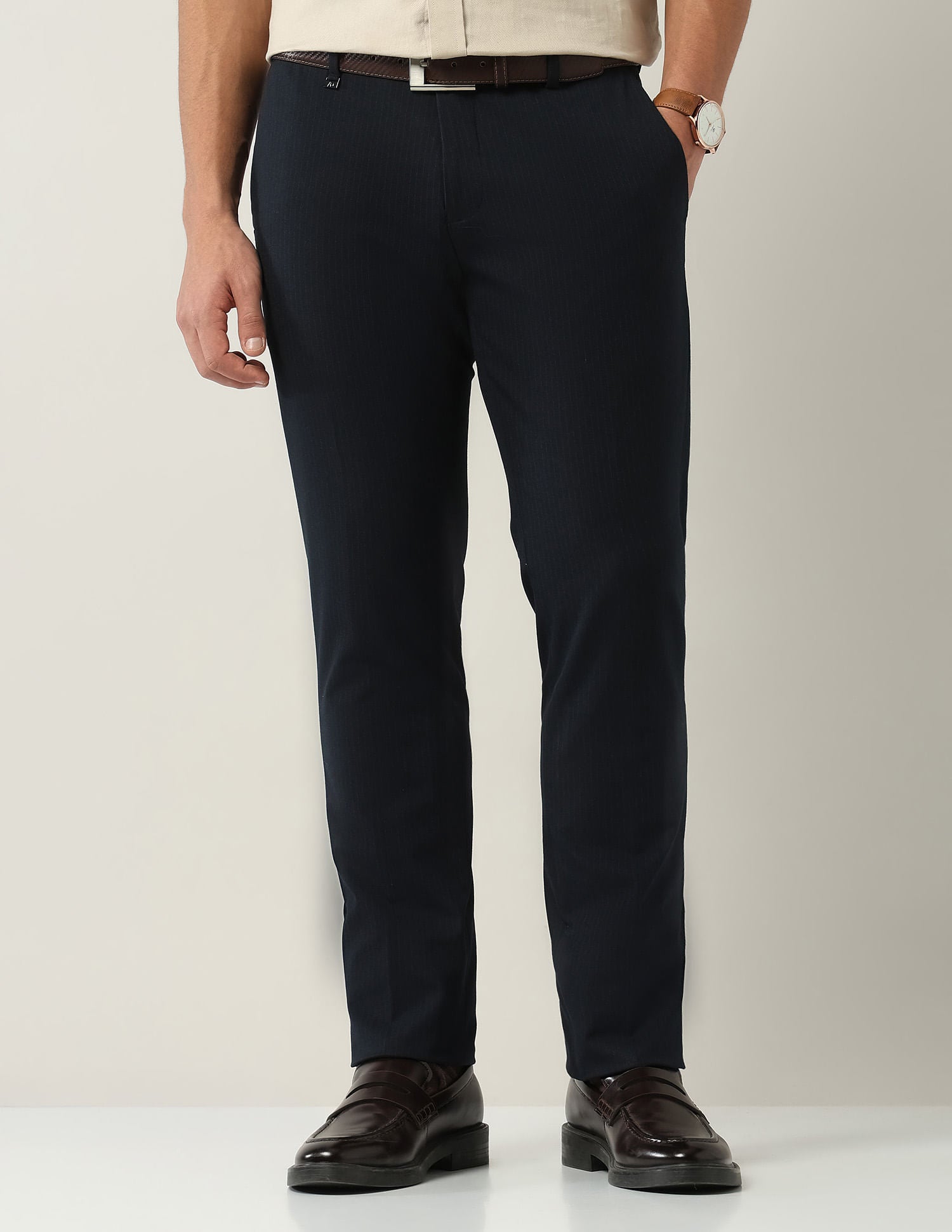 Office Classic Regular Fit Solid Trousers