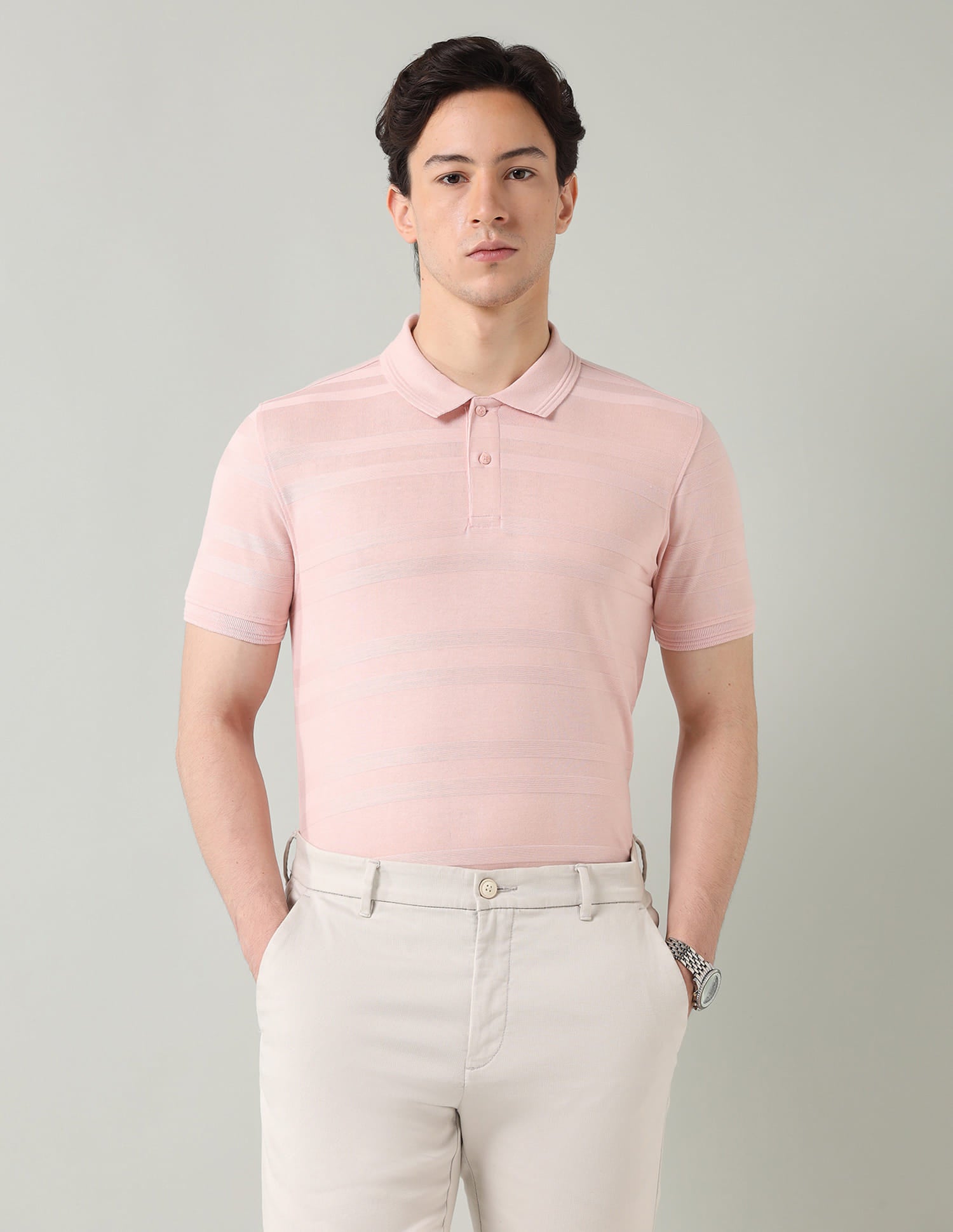 Horizontal Striped Regular Fit Polo Shirt
