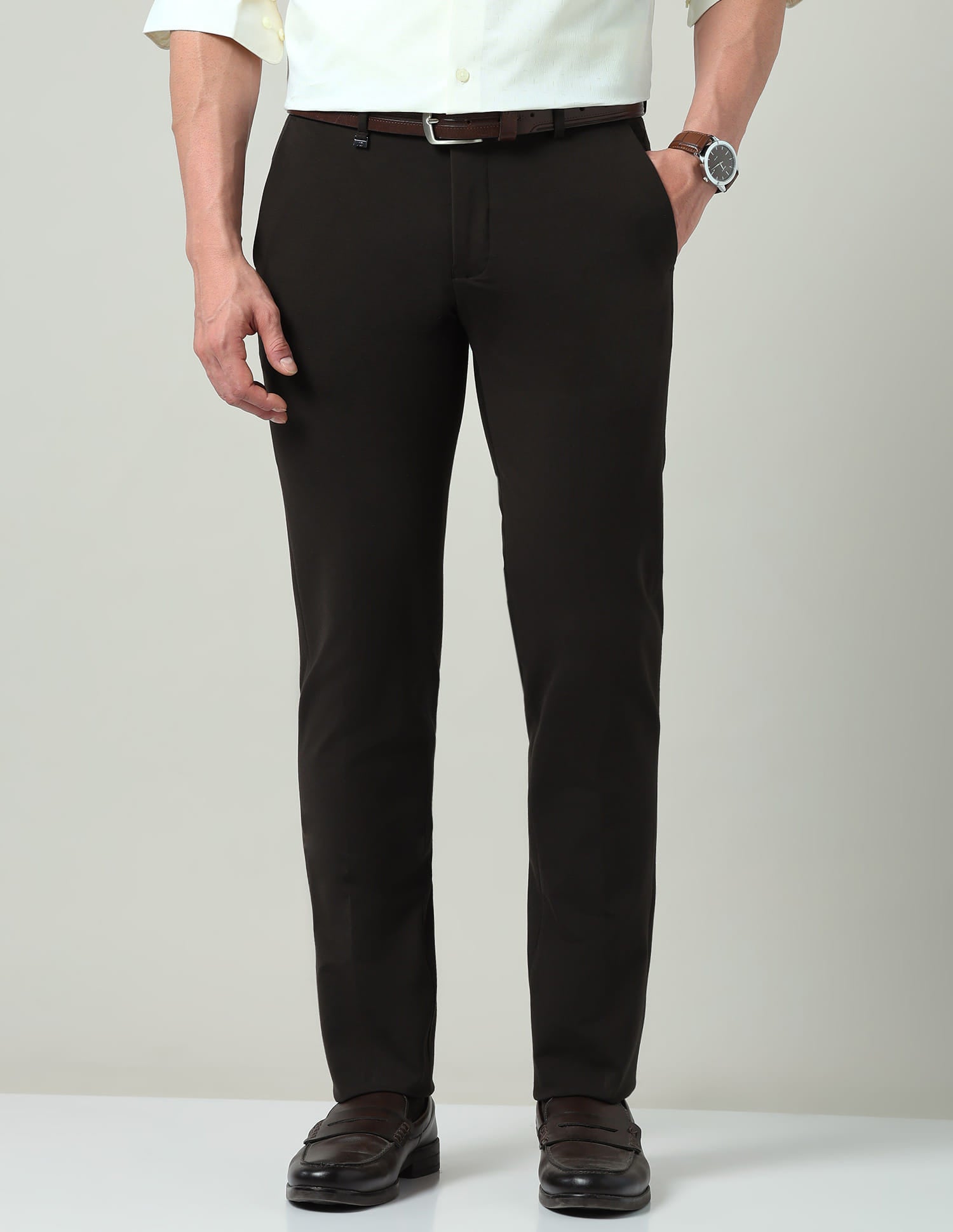 Solid Regular Fit Trousers