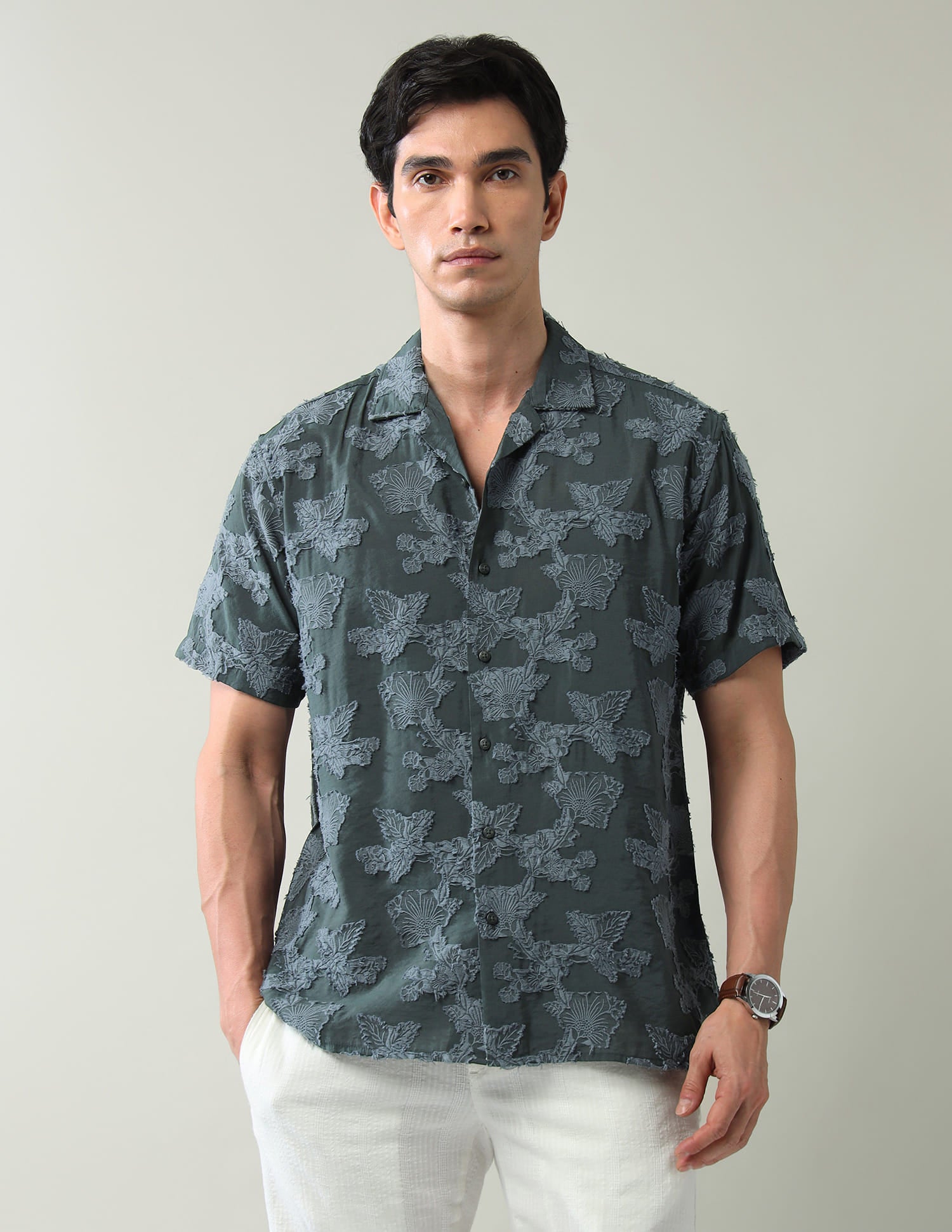 Picture Perfect Floral Print Air Soft Slim Fit Shirt