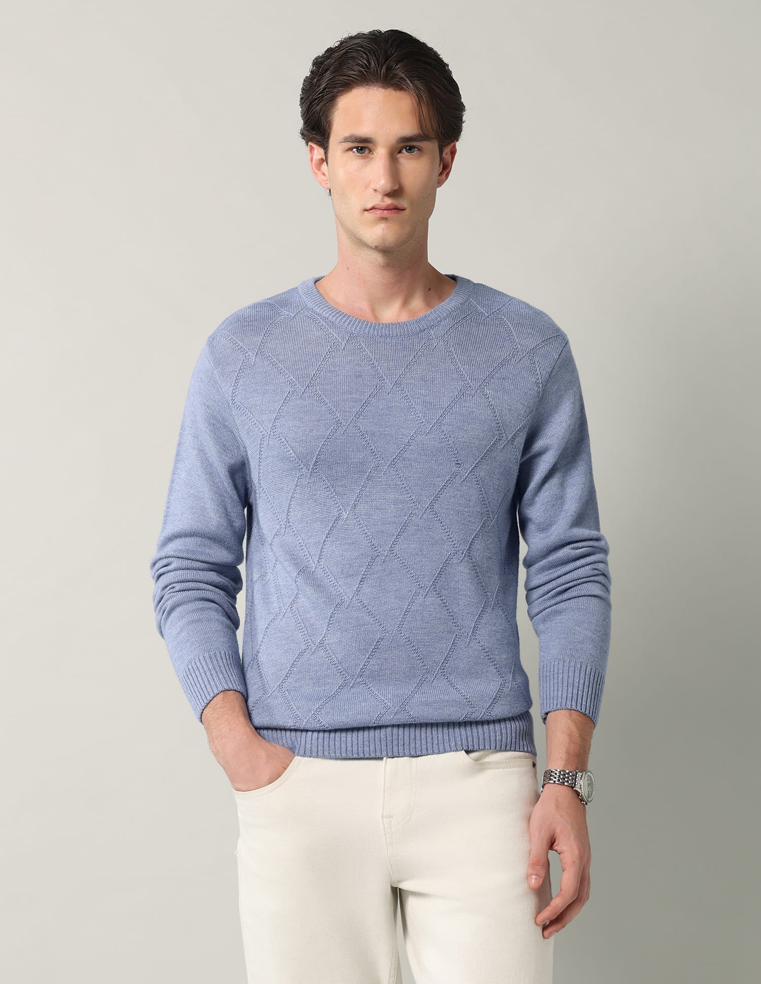 Geometric-Patterned-Regular-Fit-Sweater