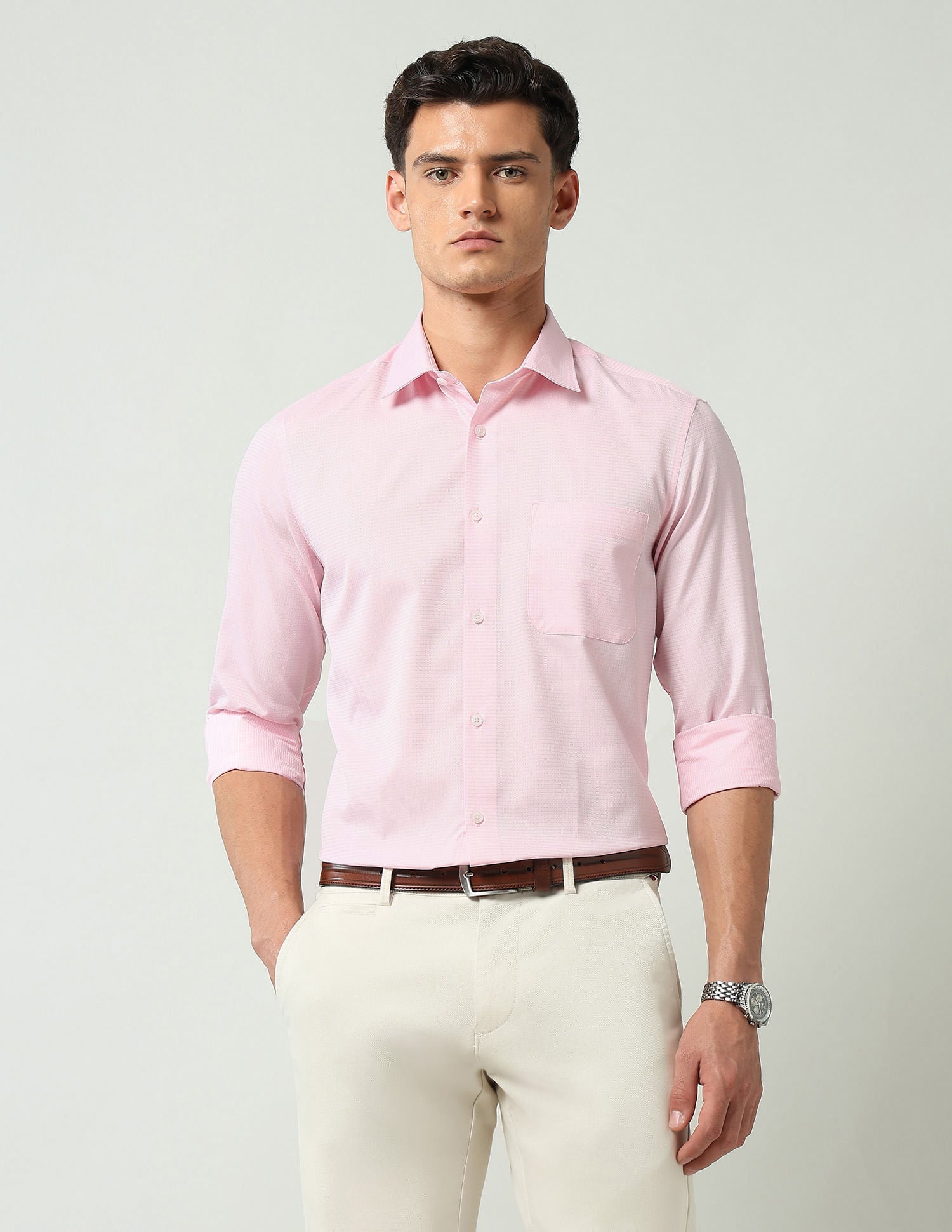Stylish Textured Regular Fit Shirt