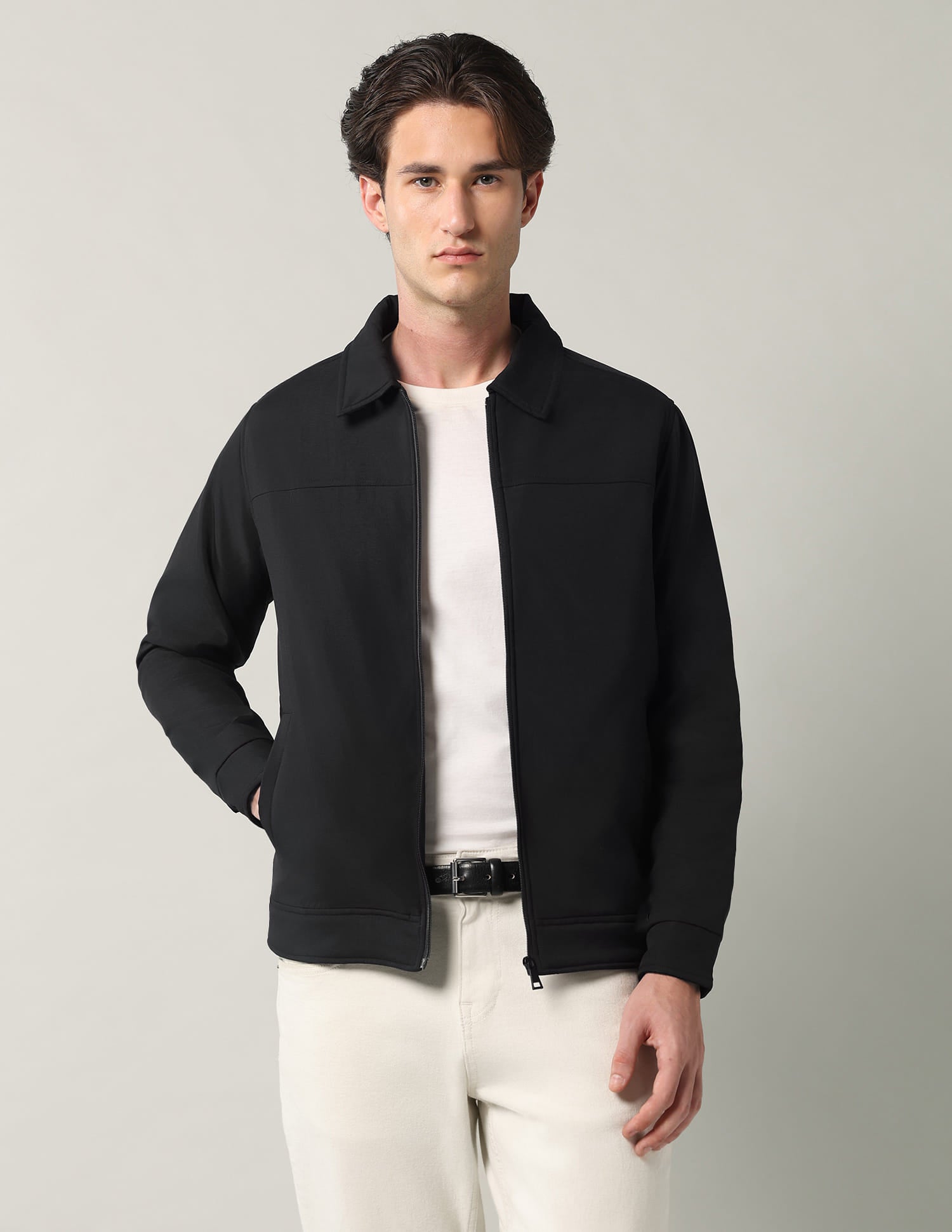 Solid Regular Fit Reversible Jacket