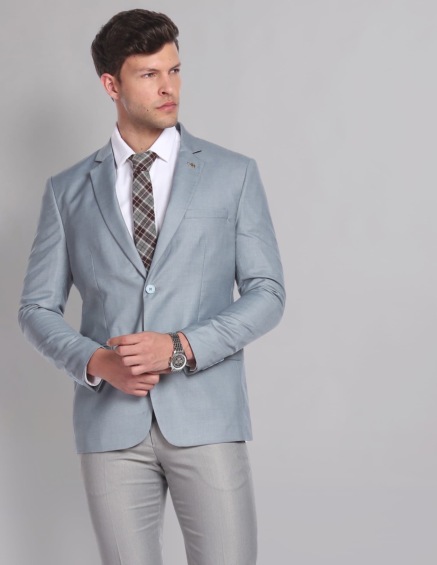 Twill Weave Heathered Formal Blazer