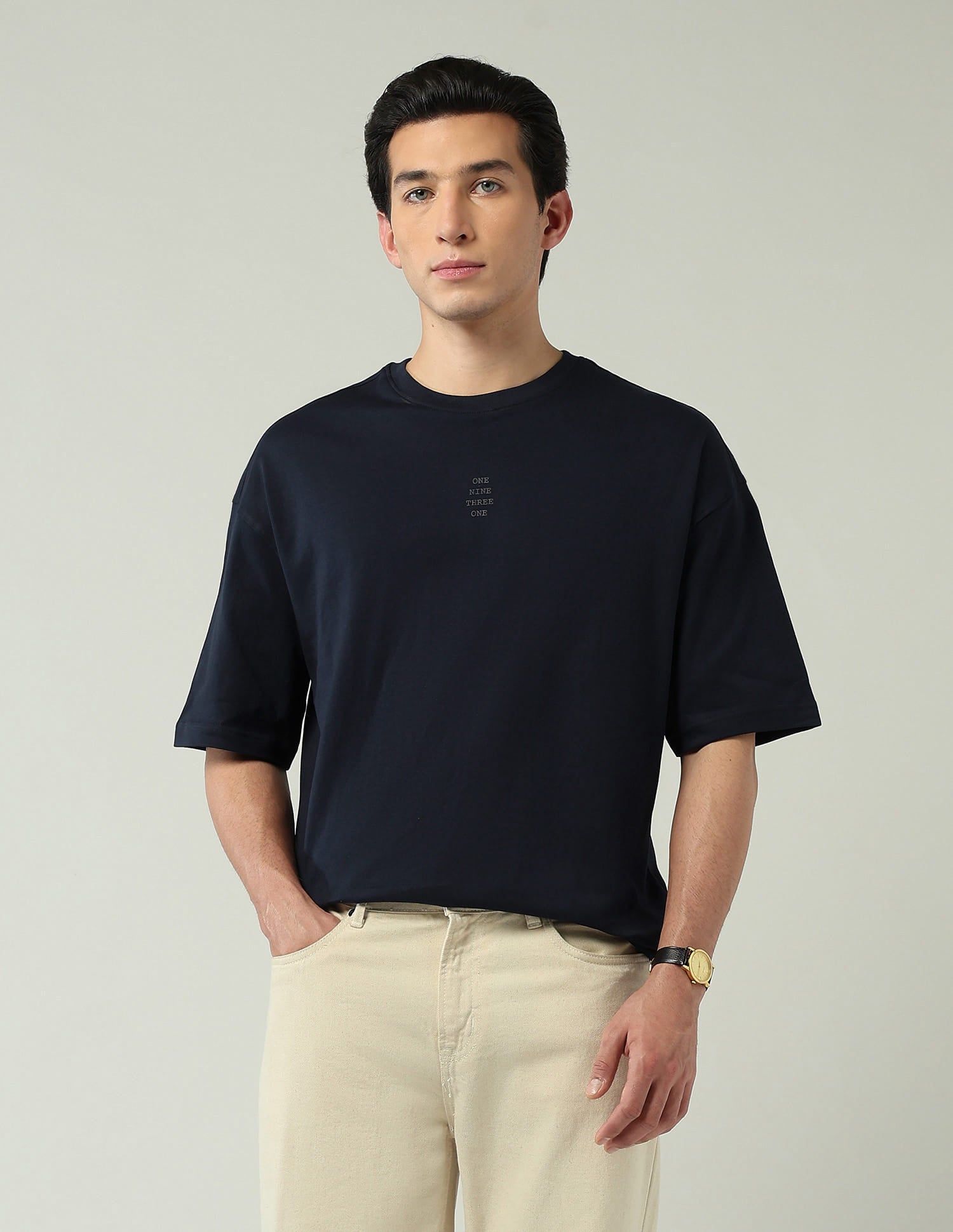 Street-Style Oversized Fit Solid T-Shirt